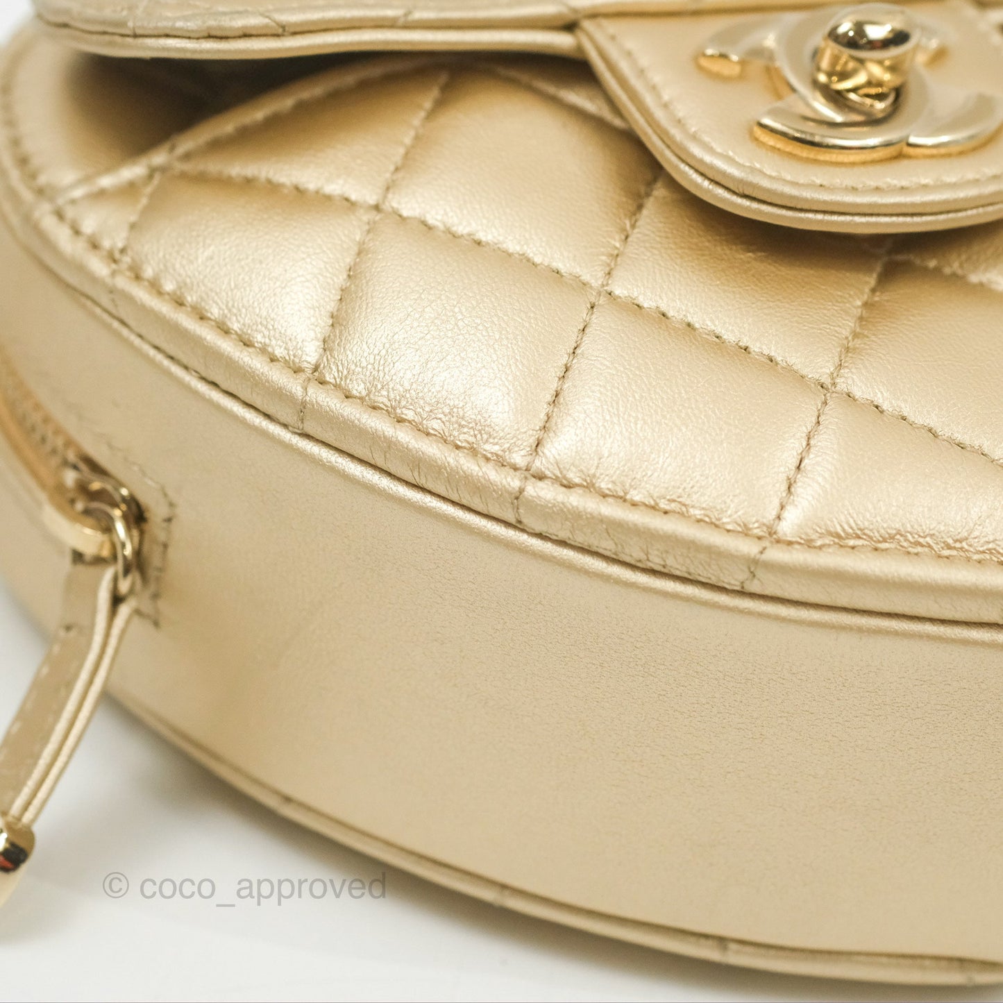 Chanel Small Heart Bag Iridescent Gold Lambskin Gold Hardware 22S