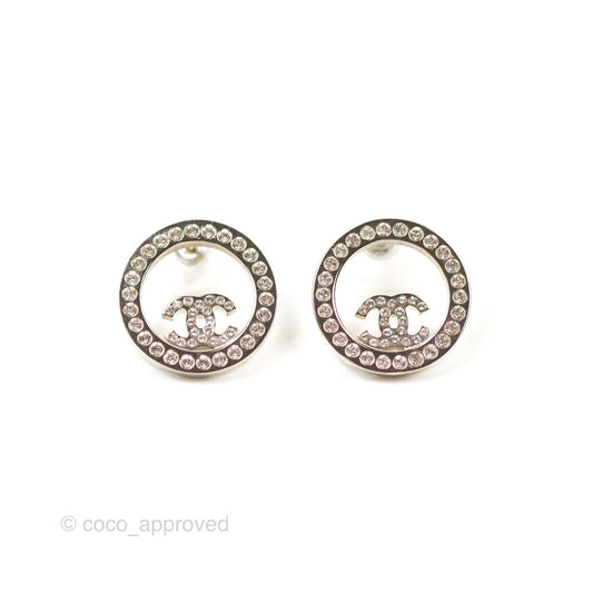 Chanel CC Crystal Round Earrings 17S
