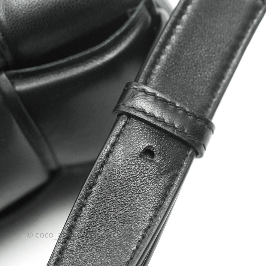Bottega Veneta Padded Cassette Shoulder Bag Intrecciato Black Lambskin Gold Hardware