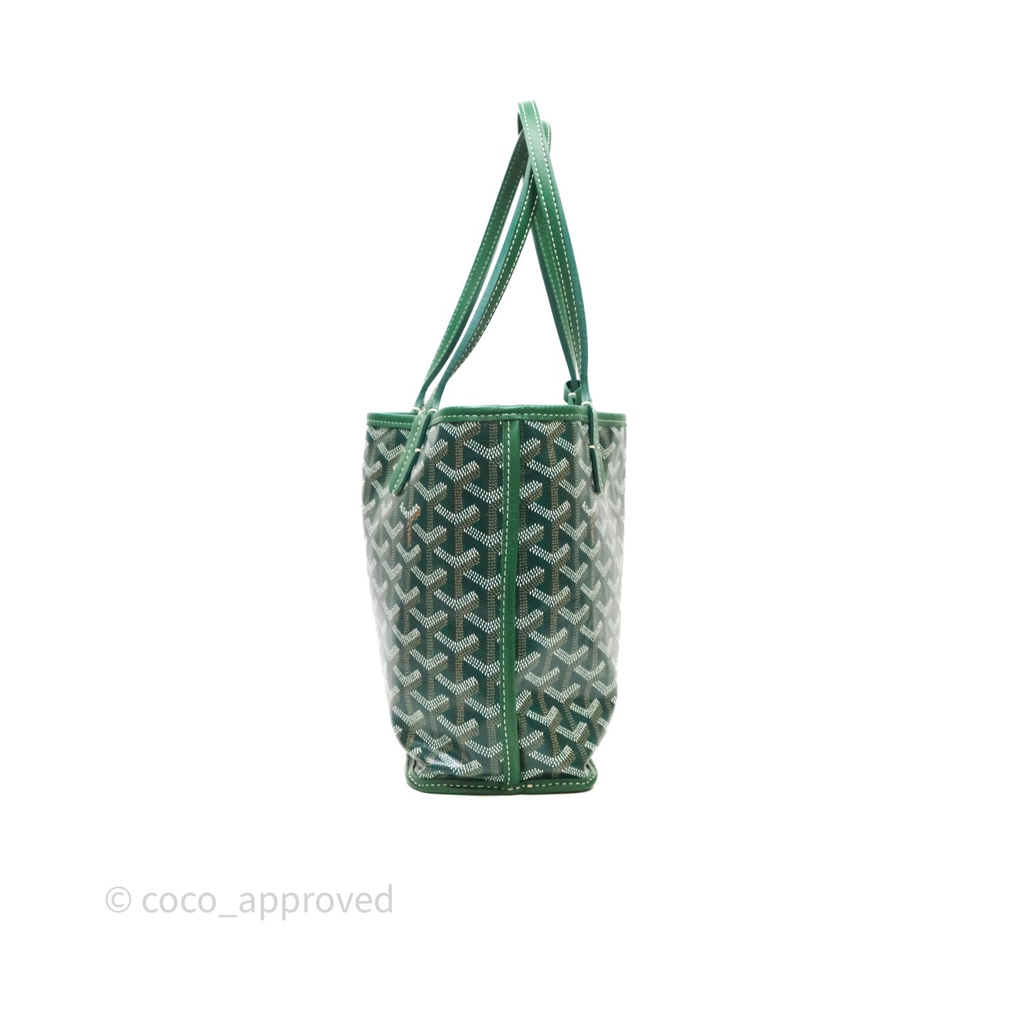 Goyard Anjou Mini Tote Bag Green Goyardine Canvas