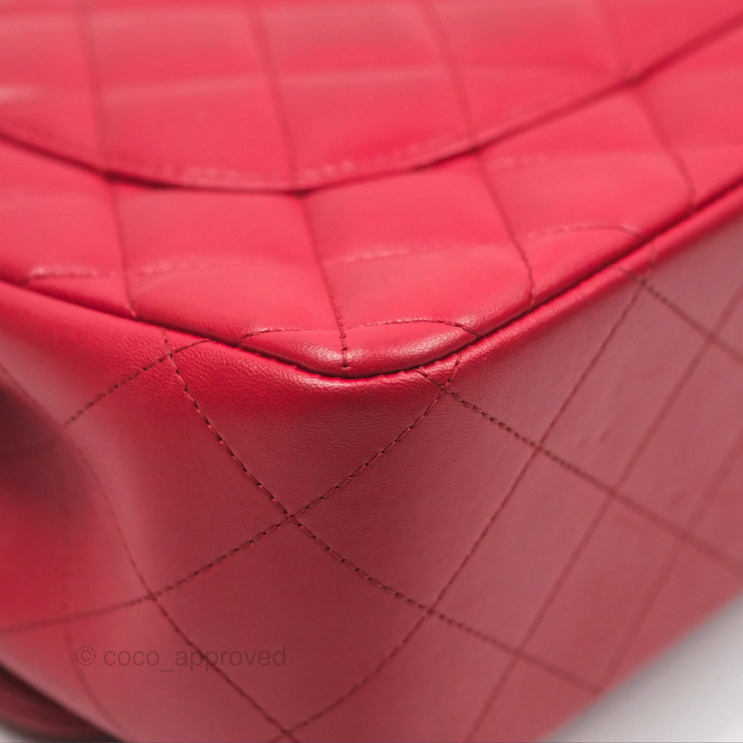 Chanel Jumbo Double Flap Red Lambskin Silver Hardware
