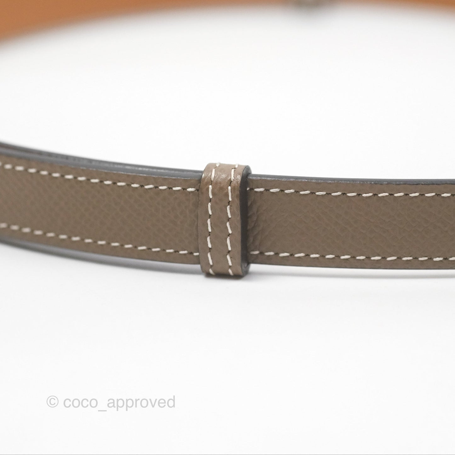 Hermès Epsom Kelly Buckle Belt Etoupe 18 Rose Gold Hardware