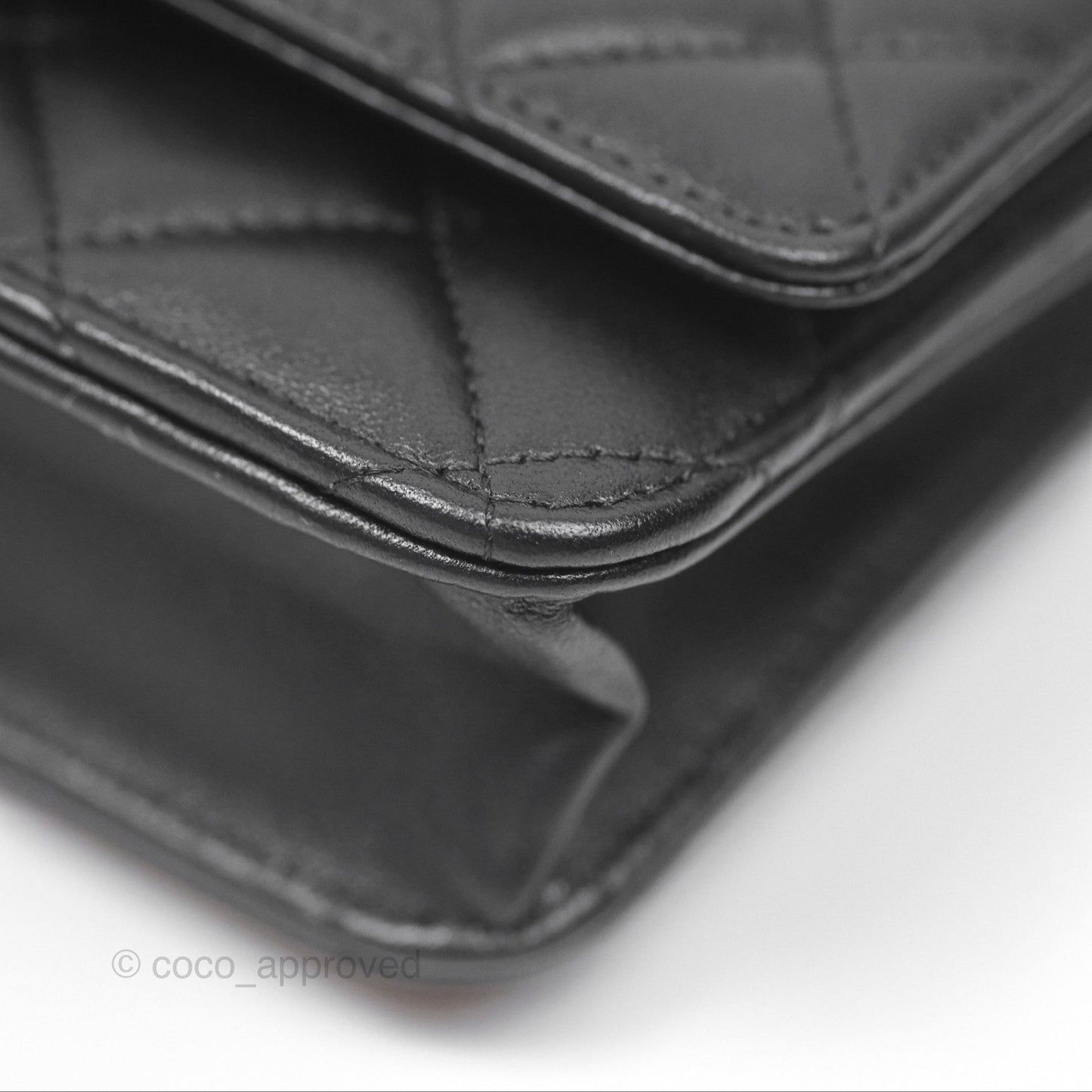 Chanel Quilted Classic Wallet on Chain WOC Black Lambskin Gold Hardware