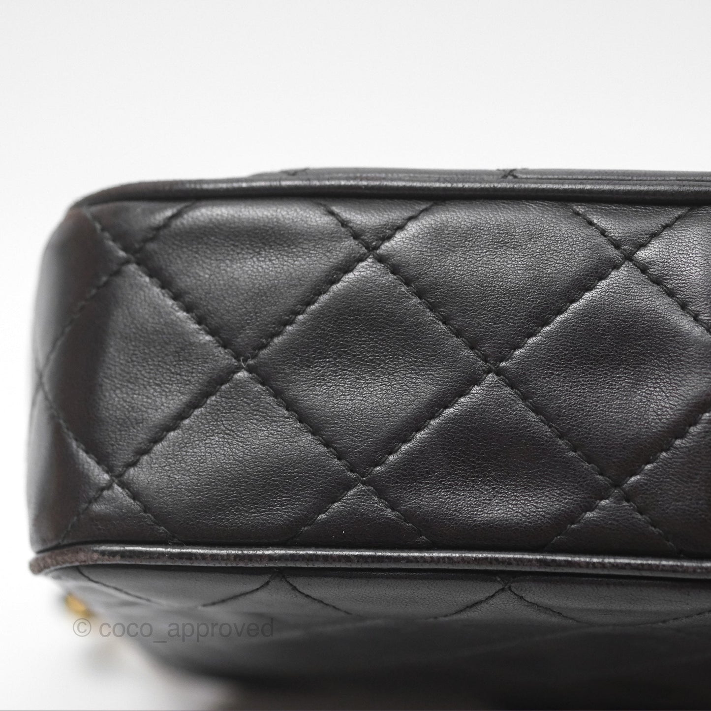 Chanel Vintage Small Camera Bag Black Lambskin Gold Hardware