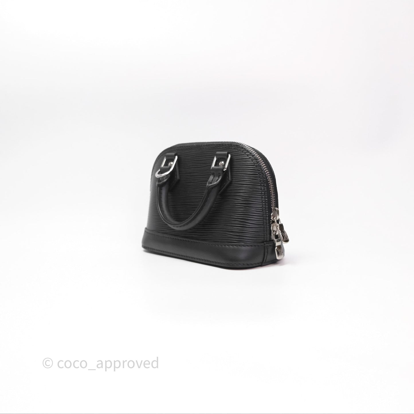 Louis Vuitton Alma Nano Black Silver Hardware