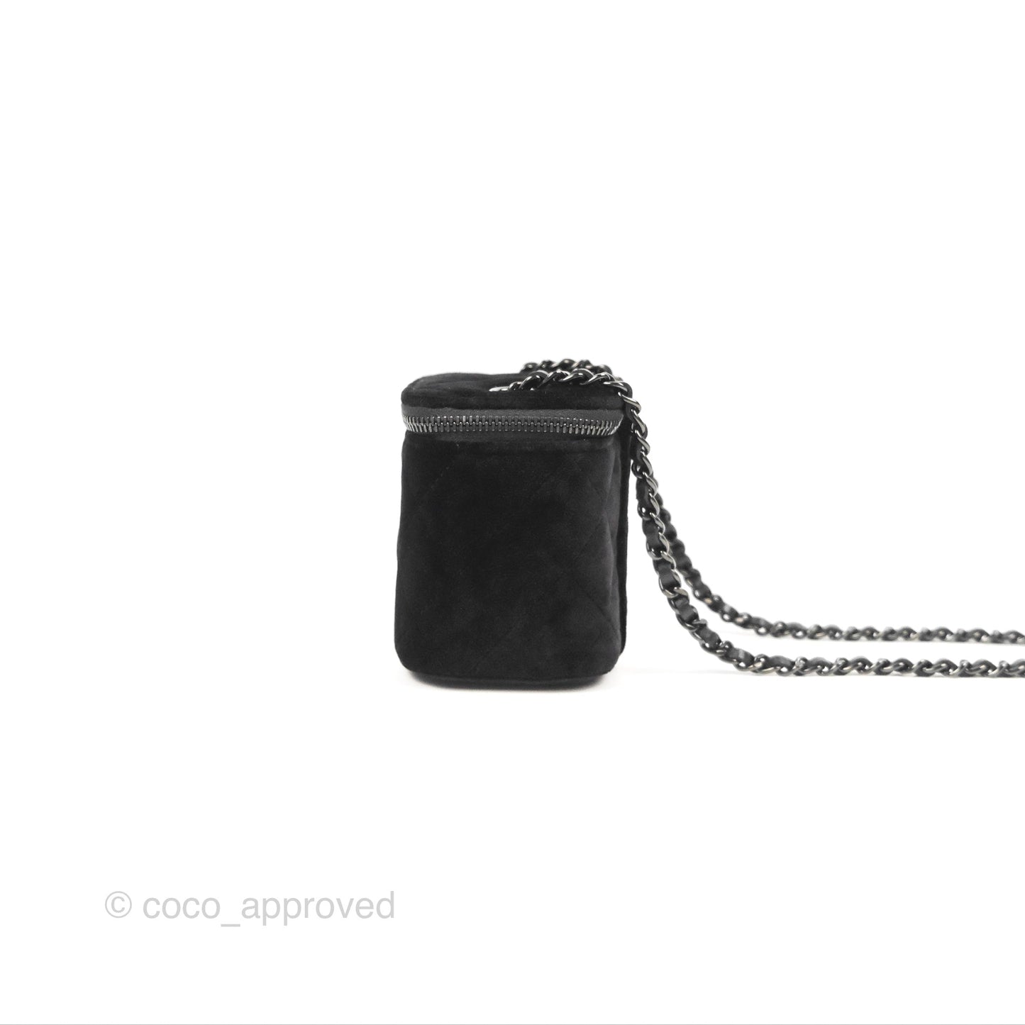 Chanel Mini Vanity with Classic Chain Black Velvet Black Hardware
