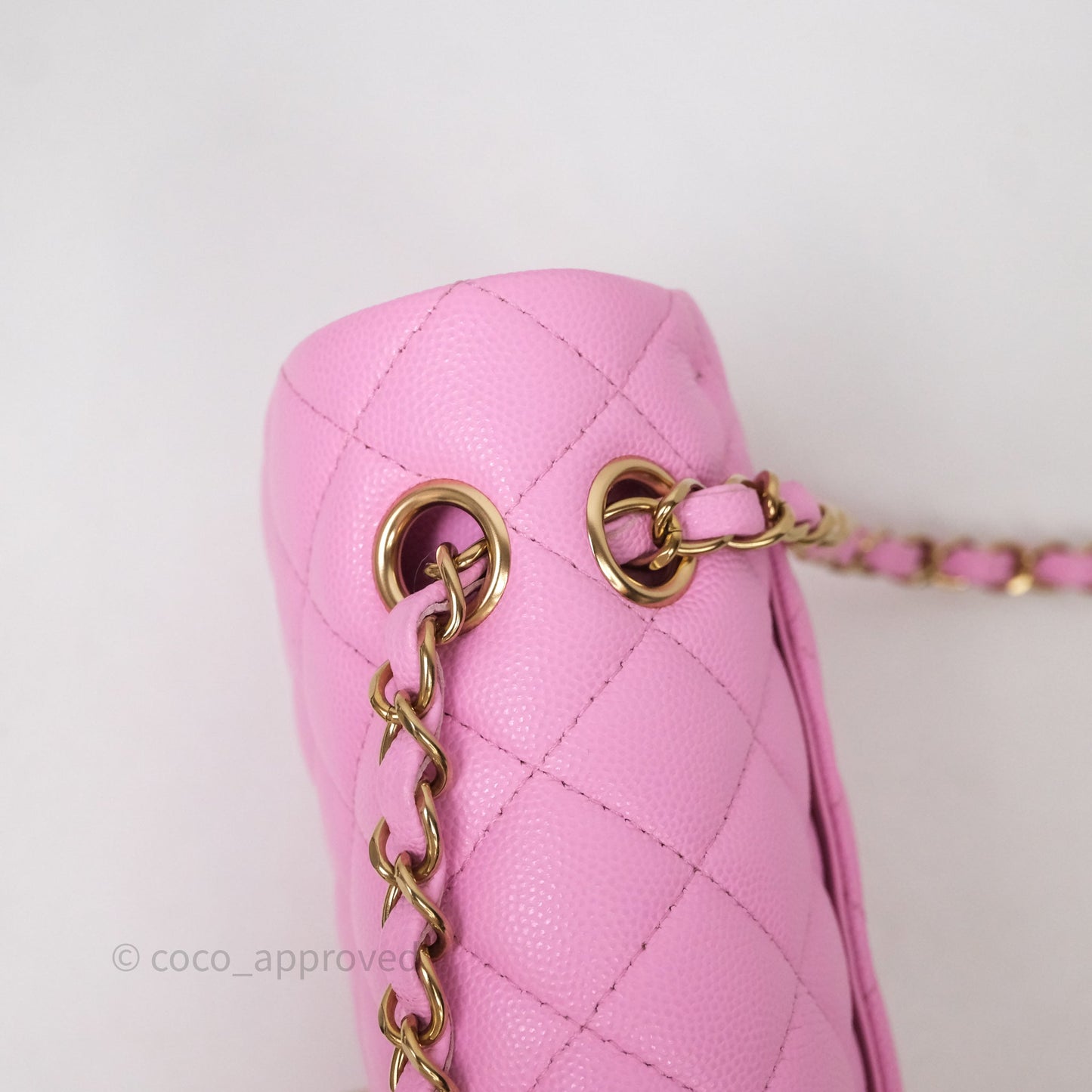 Chanel Small Classic Flap Quilted Pink Caviar Gold Hardware