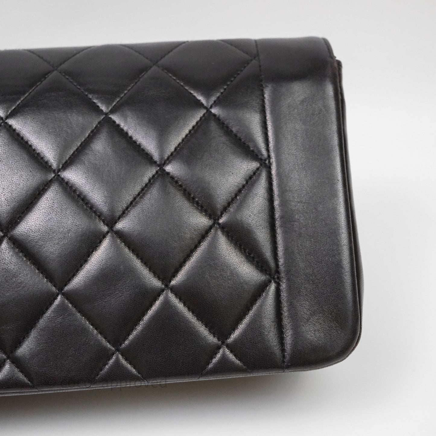 Chanel Vintage Small Quilted Classic Diana Flap Bag Black Lambskin 24K Gold Hardware