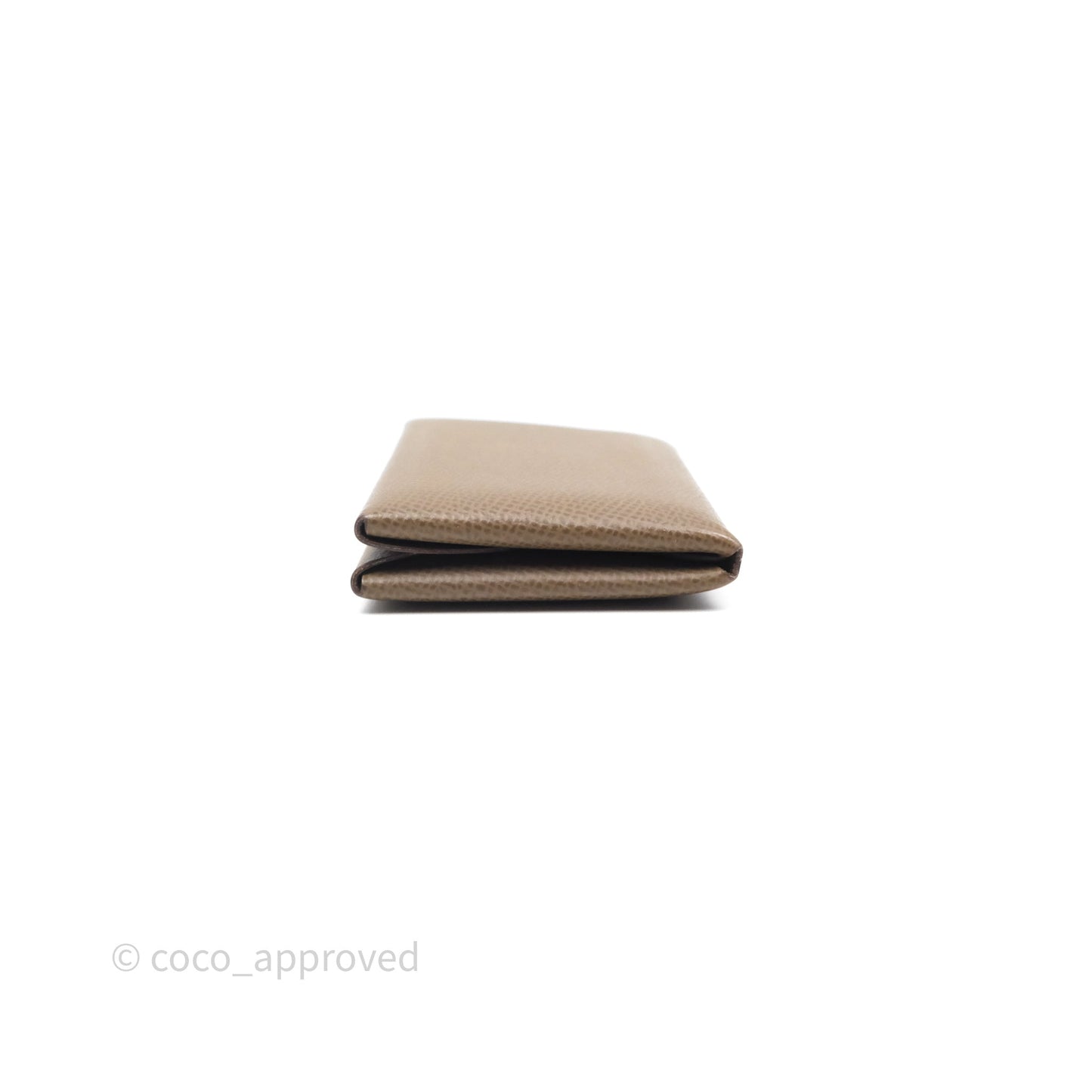 Hermès Calvi Duo Compact Card Holder Etoupe Epsom Palladium Hardware