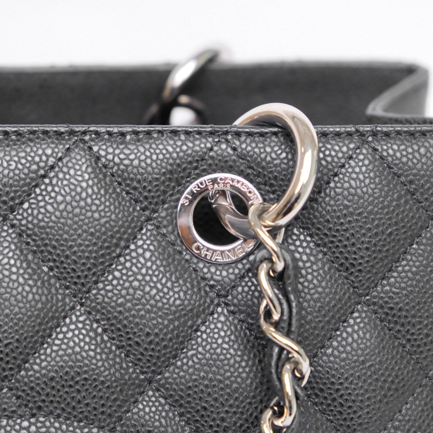 Chanel GST Black Caviar Silver Hardware