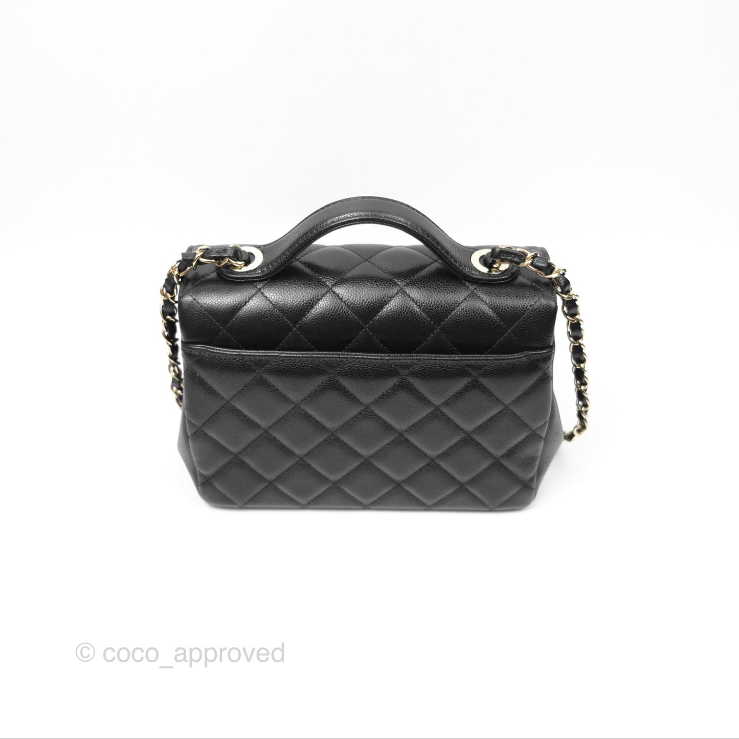 Chanel Quilted Medium Business Affinity Flap Black Caviar Light Gold Hardware