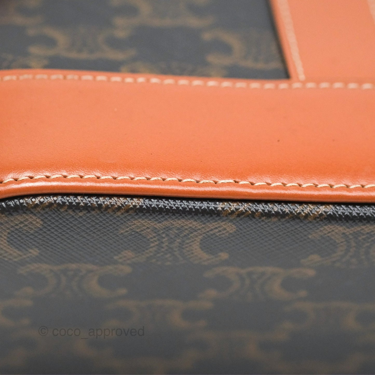 Celine Small Bucket Triomphe Canvas Tan Calfskin