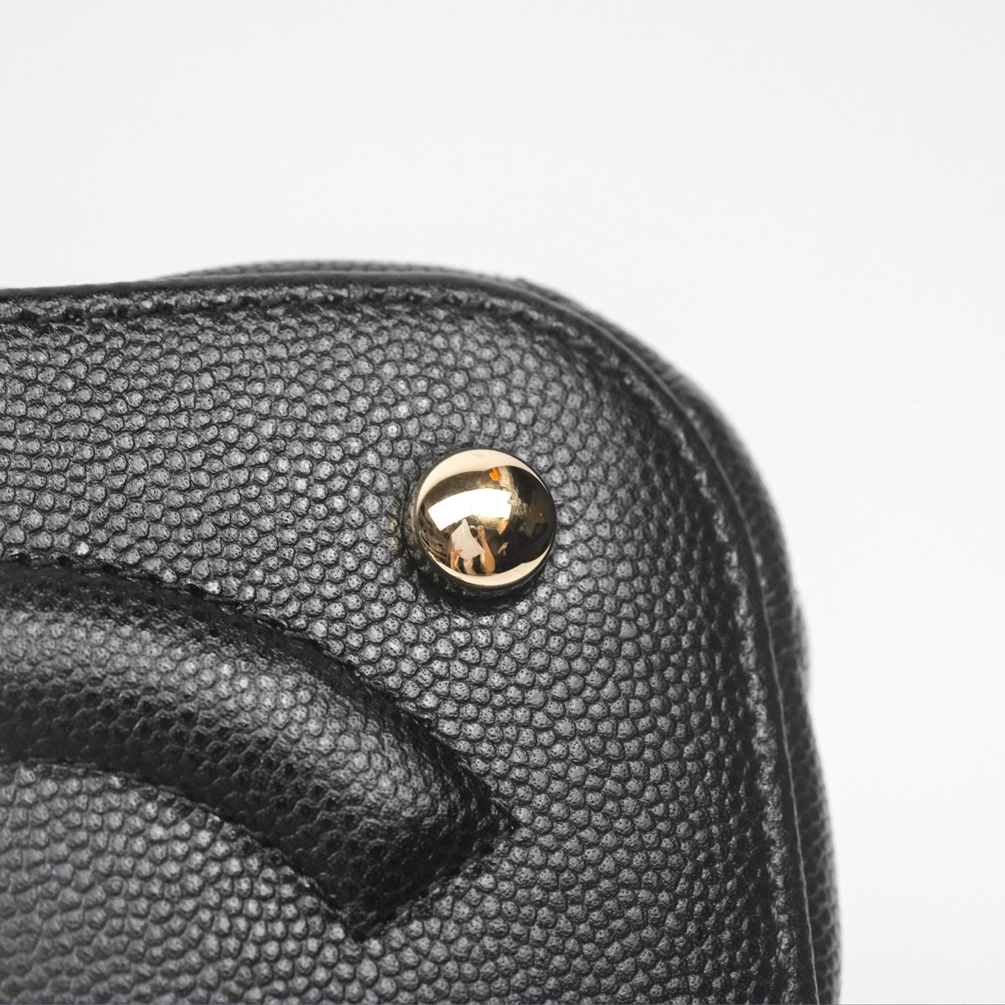 Chanel Quilted Top Handle Vanity Case Black Caviar Gold Hardware