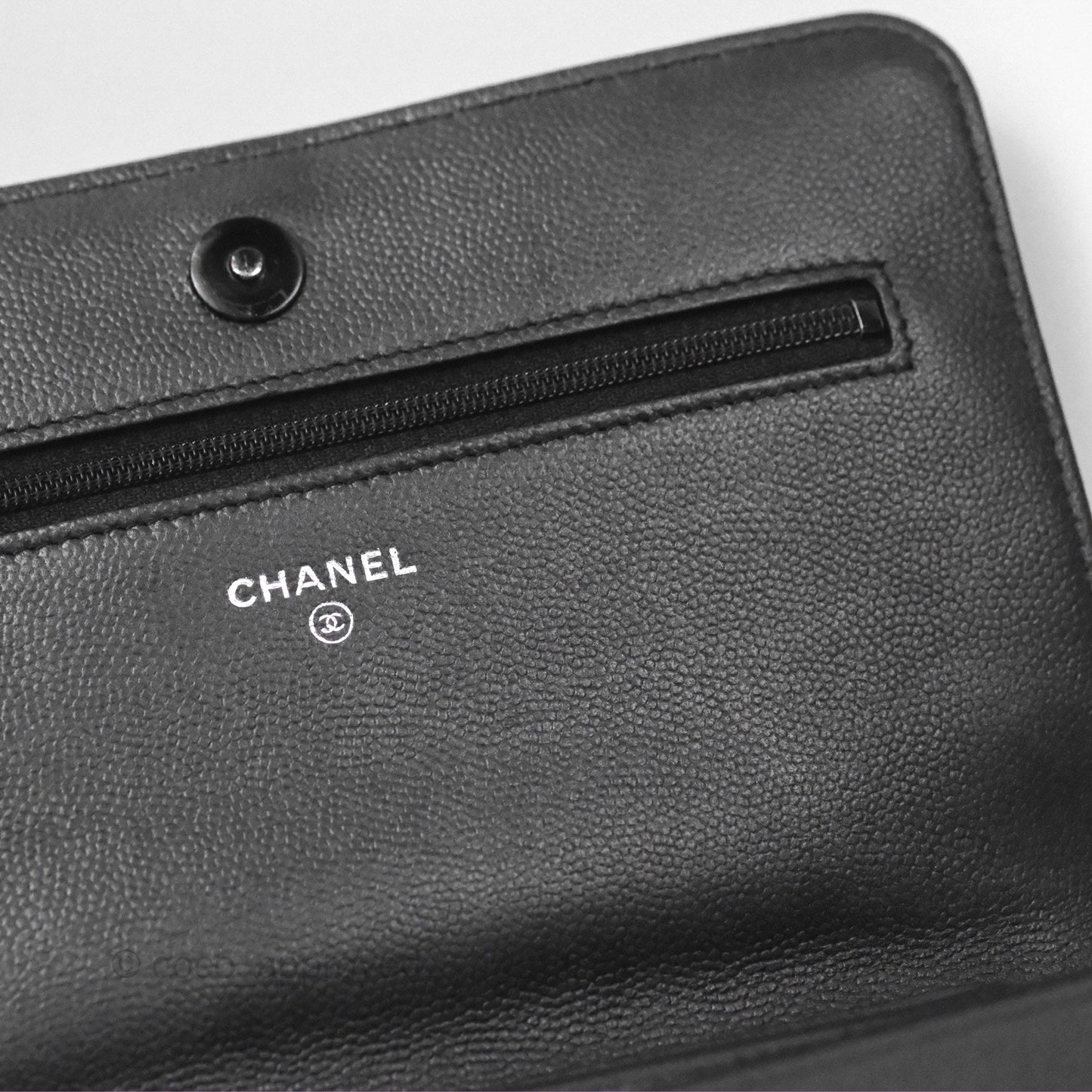 Chanel Quilted Boy Wallet on Chain WOC So Black Caviar