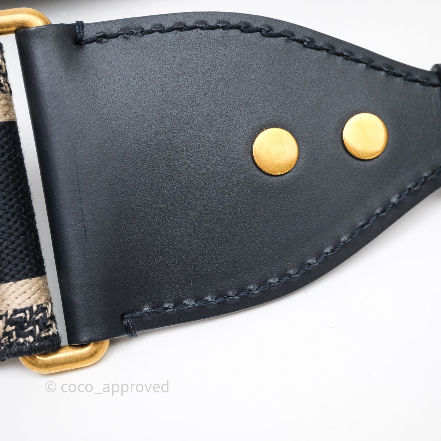 Christian Dior Navy 'Christian Dior Paris' Embroidery Shoulder Strap