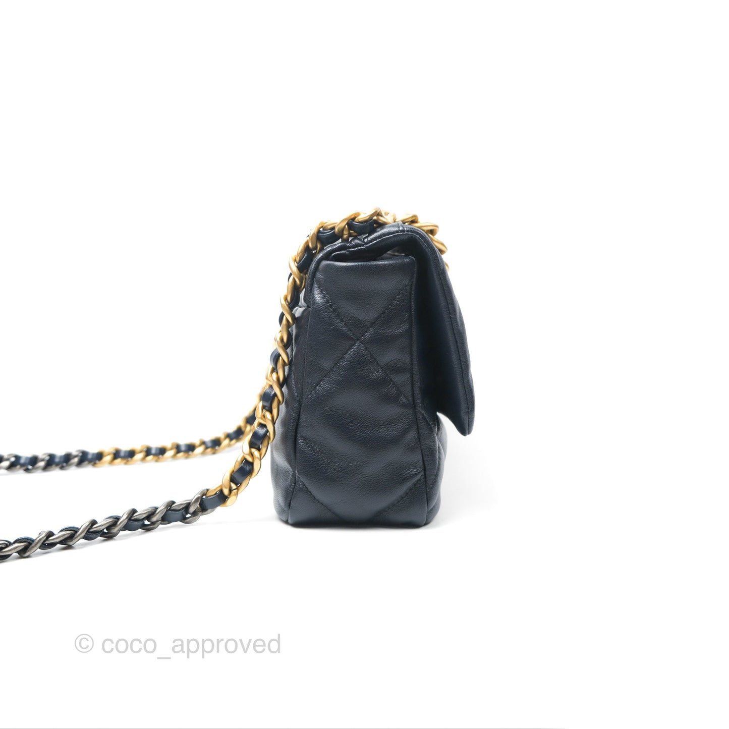 Chanel 19 Small Navy Goatskin Mixed Hardware