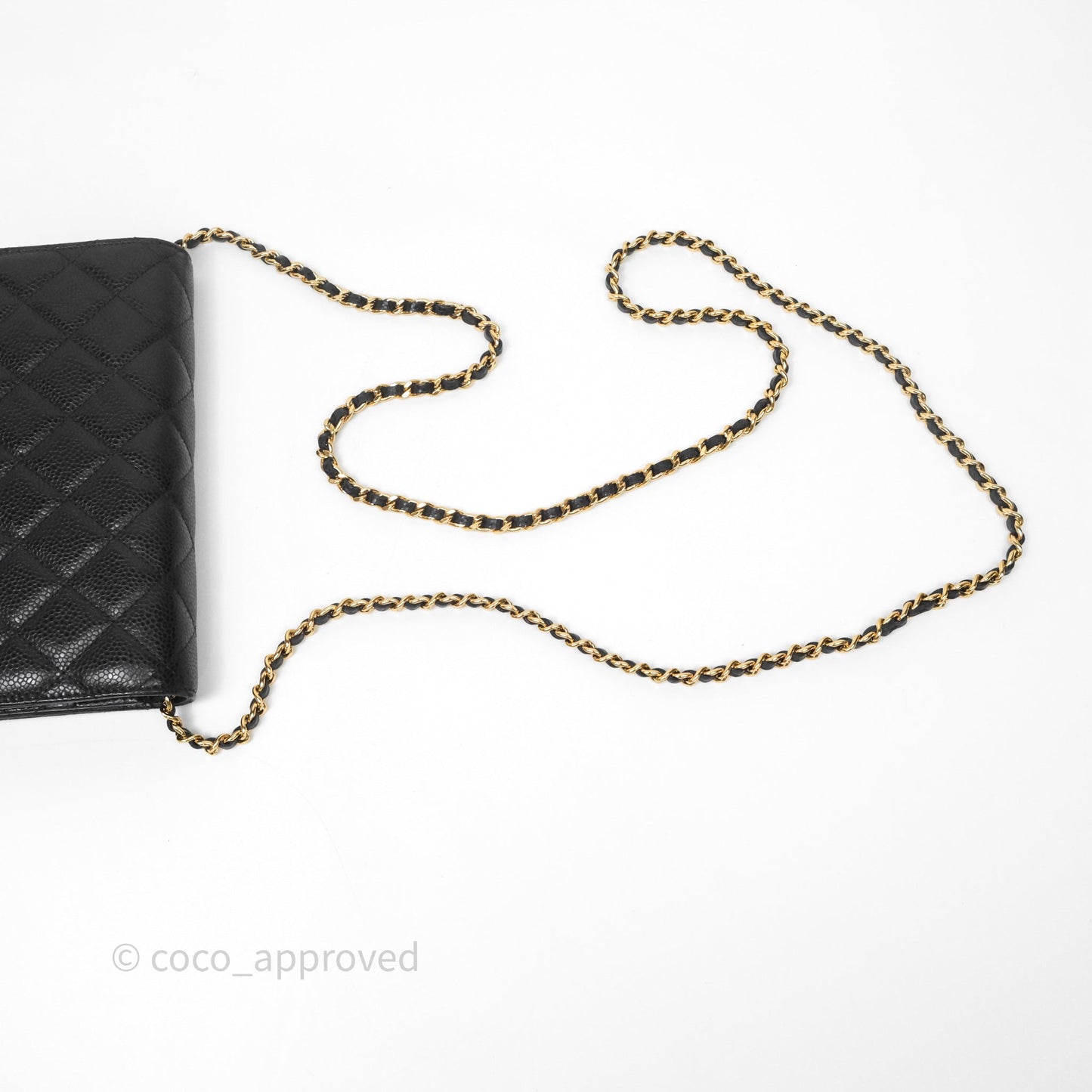 Chanel Quilted WOC Black Caviar Gold Hardware
