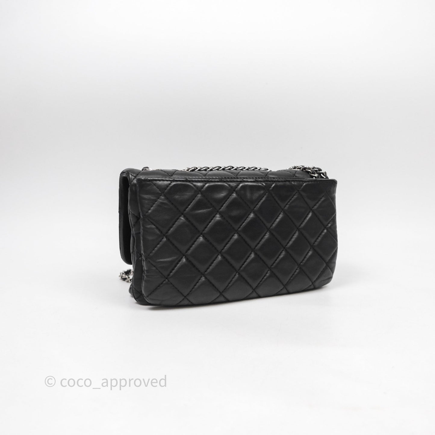 Chanel Quilted Flap Black Calfskin Silver Hardware