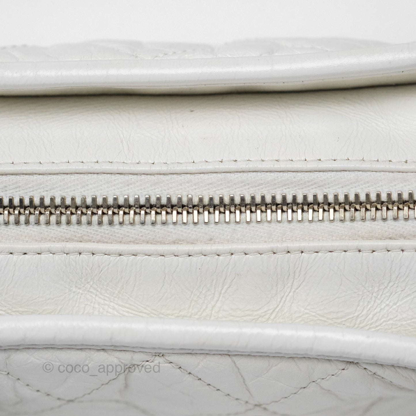 Chanel Small Gabrielle Hobo Quilted White Aged Calfskin