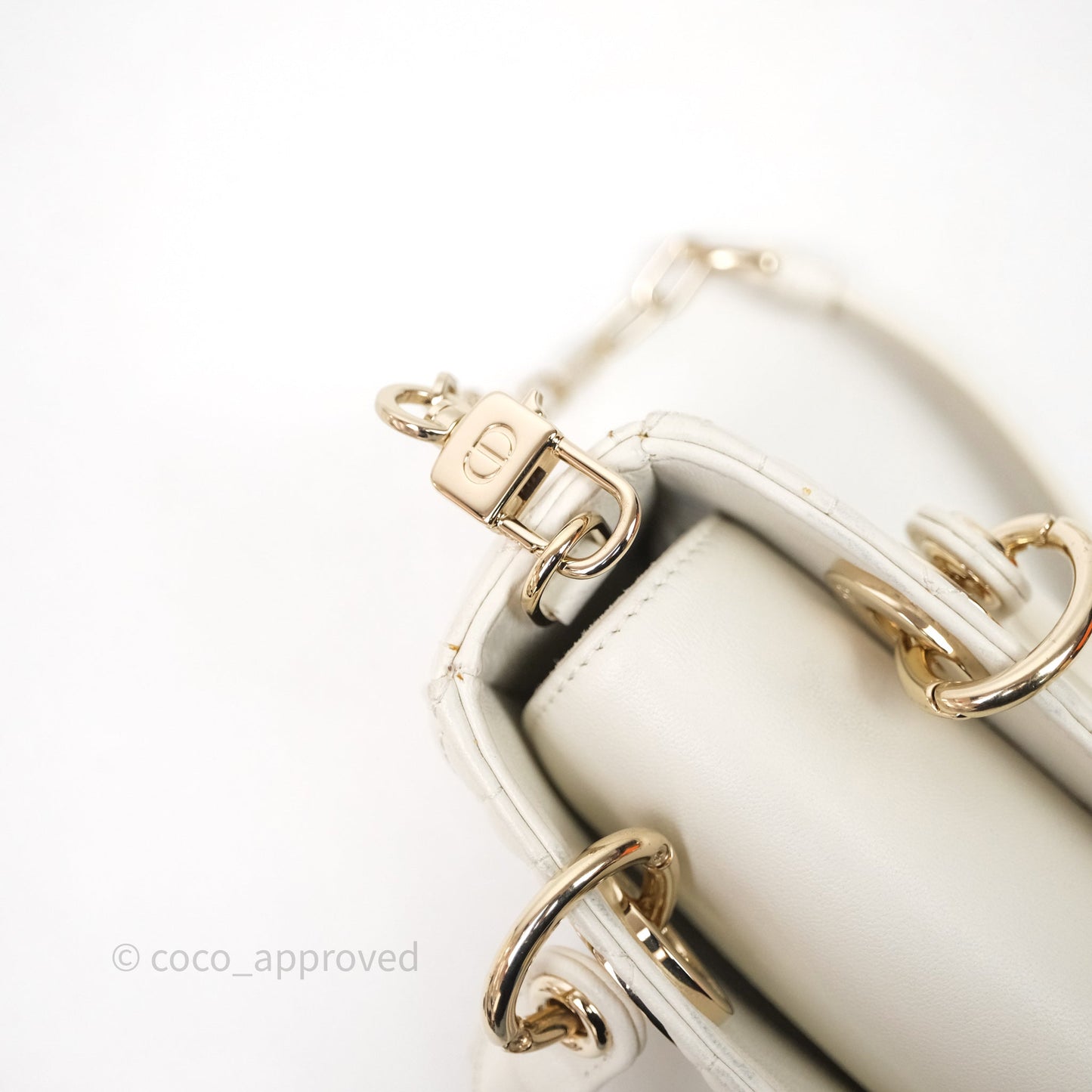 Christian Dior Micro Lady D-Joy Bag Latte Cannage Lambskin Gold Hardware