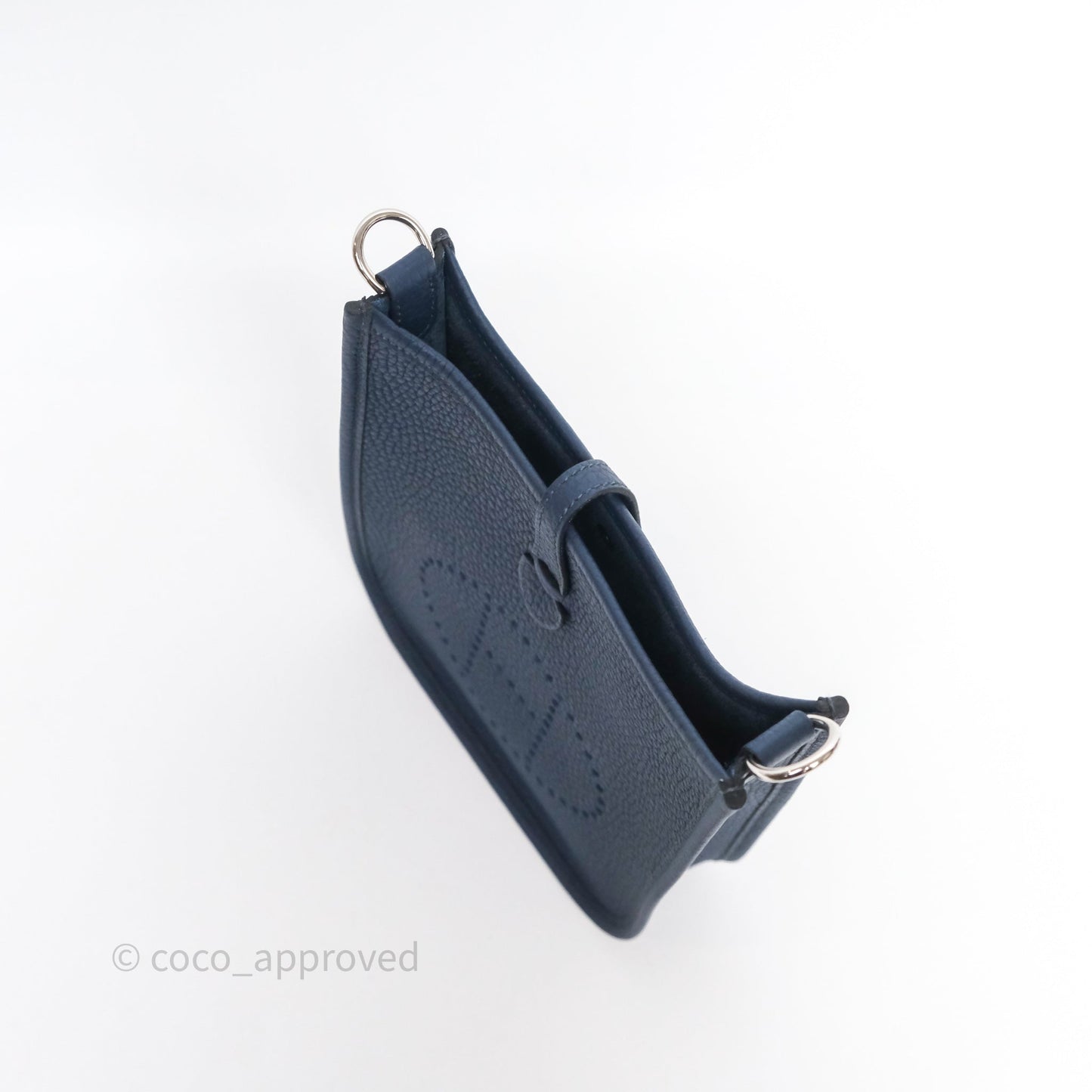 Hermès Mini Evelyne 16 7P Bleu de Prusse Clemence Palladium Hardware