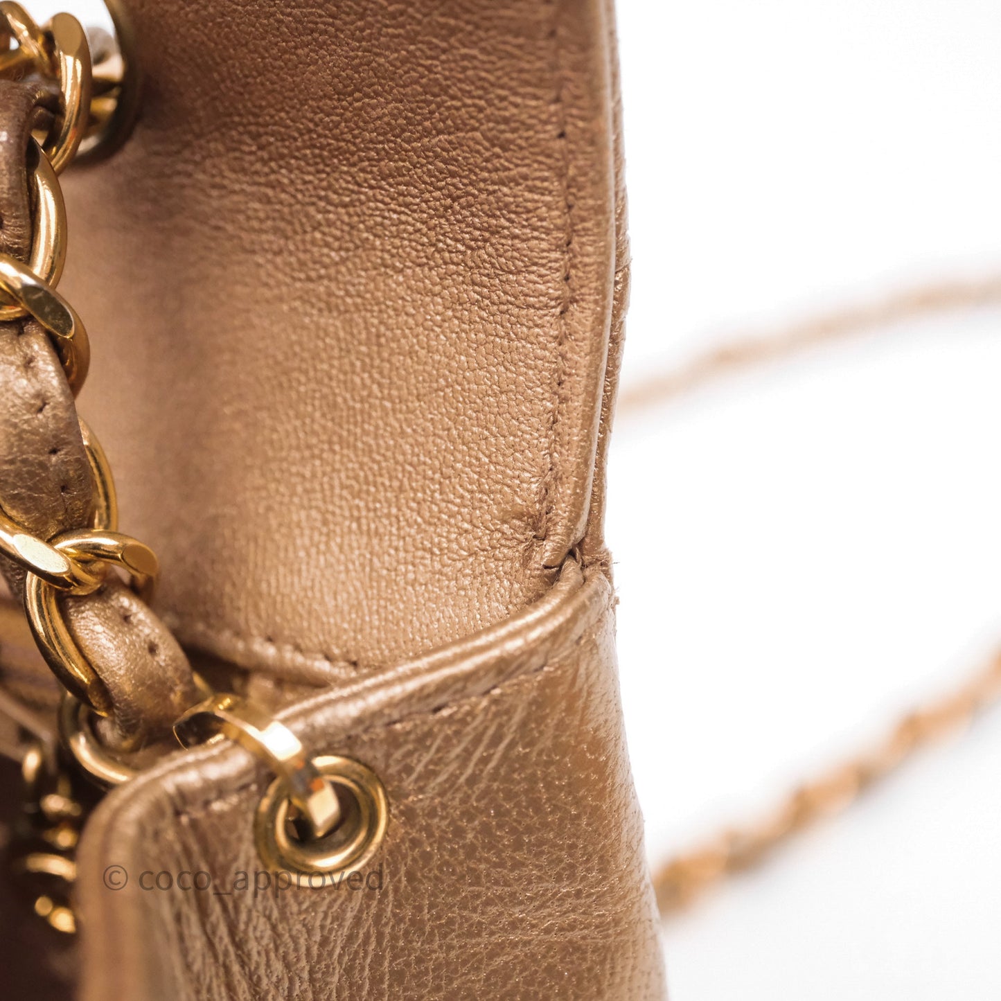Chanel Vintage Small Quilted Classic Diana Flap Bag Gold Lambskin 24K Gold Hardware
