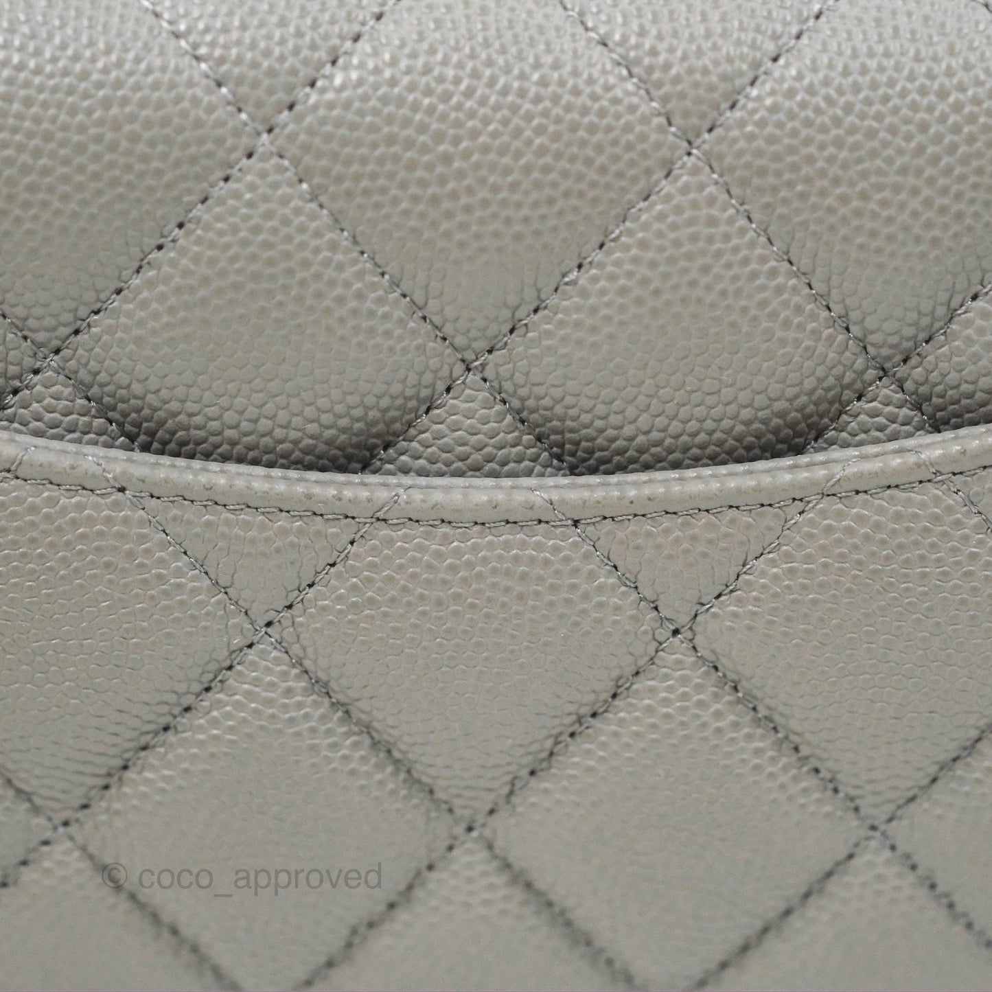 Chanel Quilted Classic Wallet On Chain WOC Grey Caviar Gold Hardware