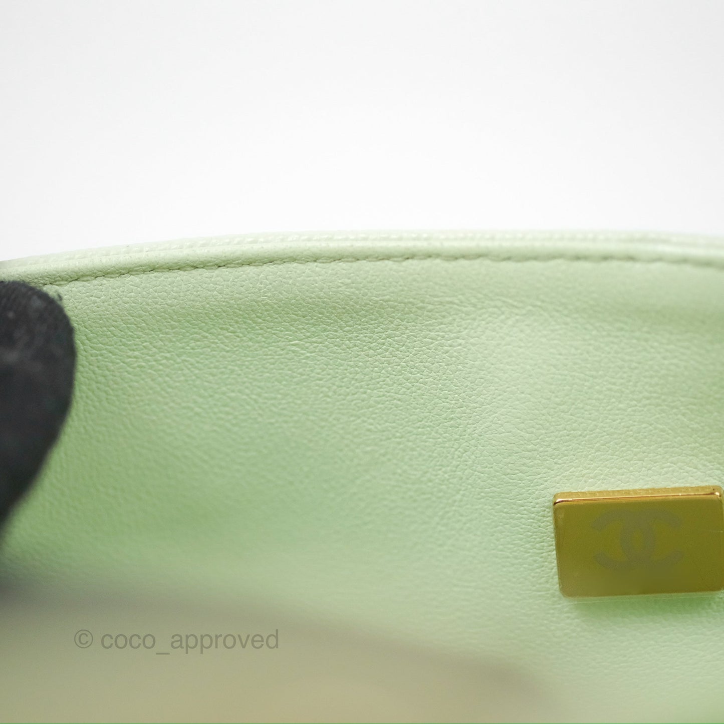 Chanel Small Quilted Classic Flap Mint Green Caviar Gold Hardware 22C