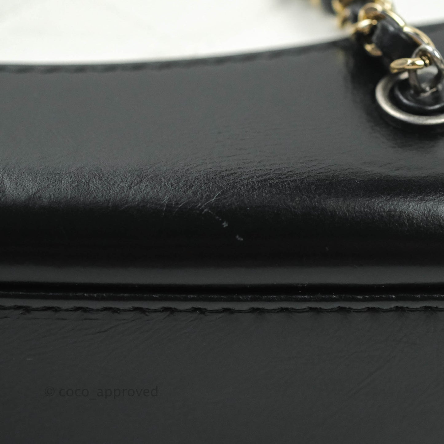 Chanel Small Gabrielle Backpack White Black Aged Calfskin