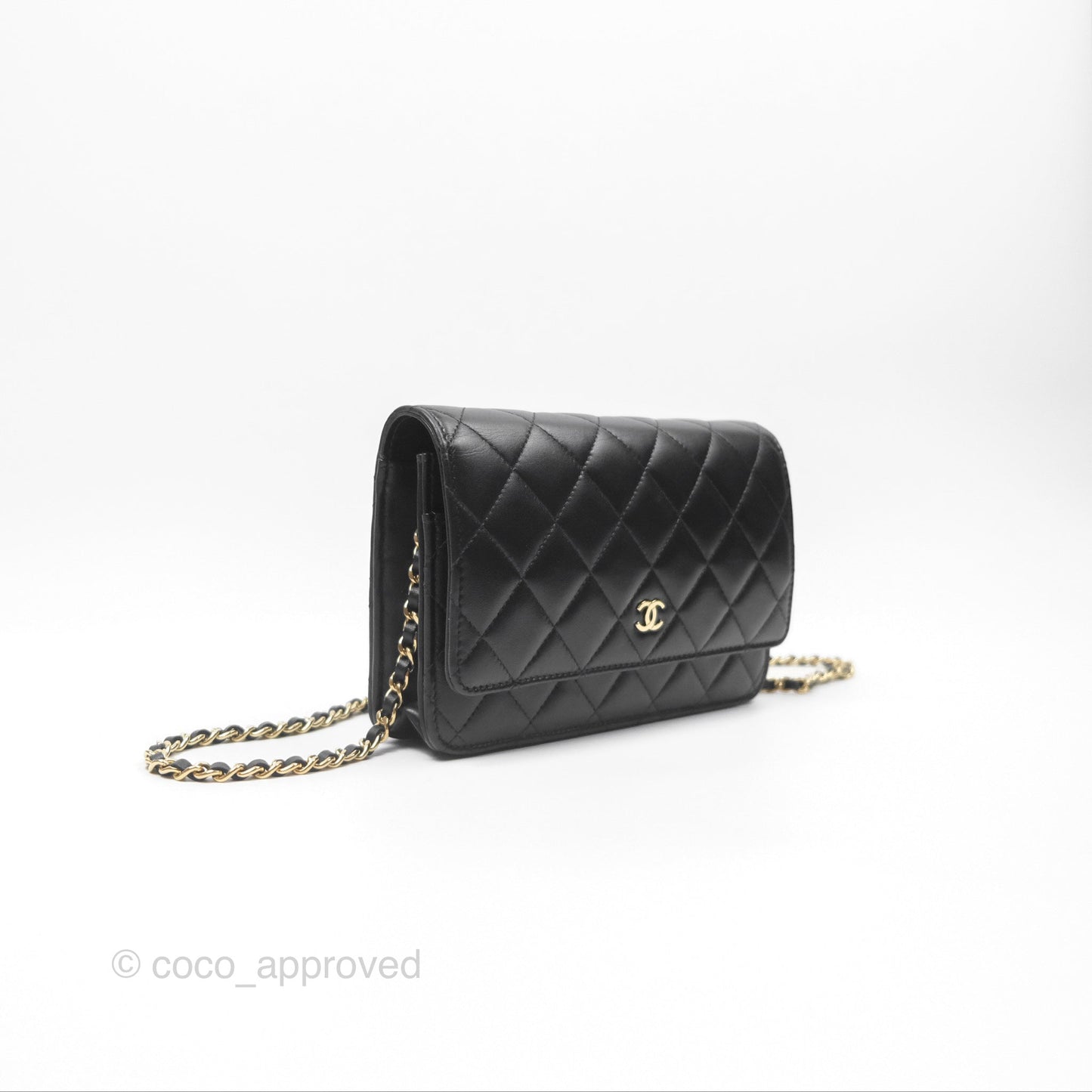 Chanel Quilted Classic WOC Black Lambskin Gold Hardware