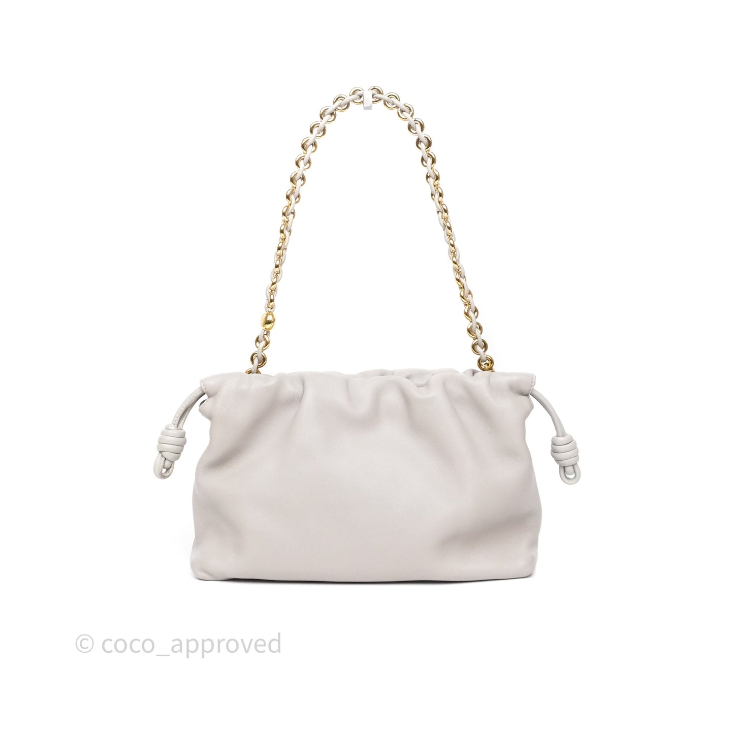 Loewe Medium Flamenco Purse in Mellow Nappa Lambskin Shell Grey