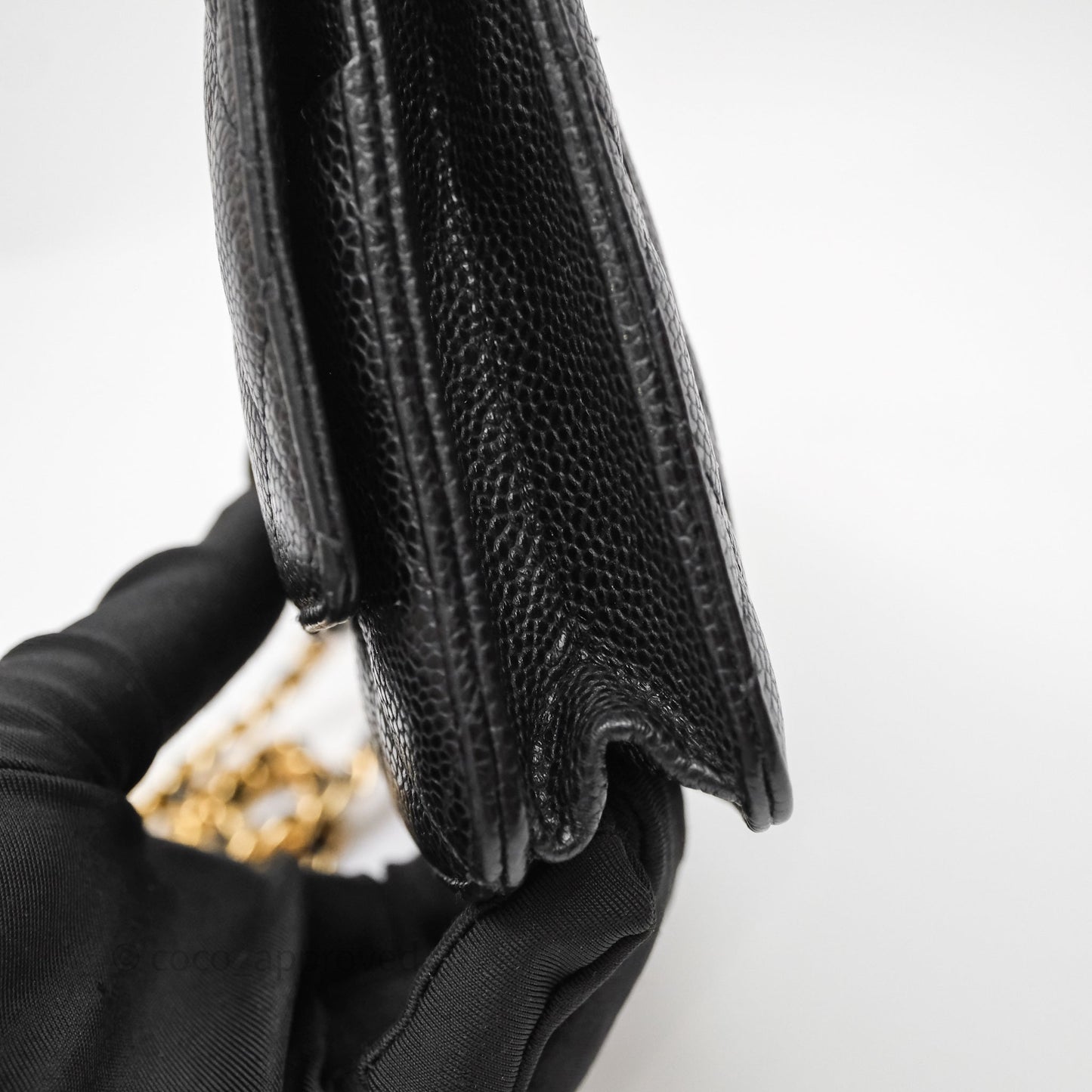 Chanel Quilted WOC Black Caviar Gold Hardware