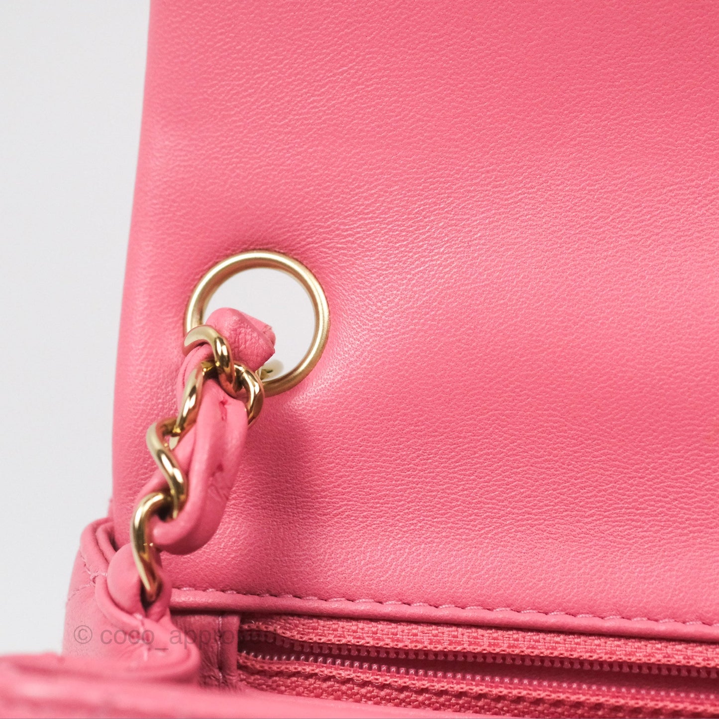 Chanel Quilted Mini Square Lambskin Pink Gold Hardware