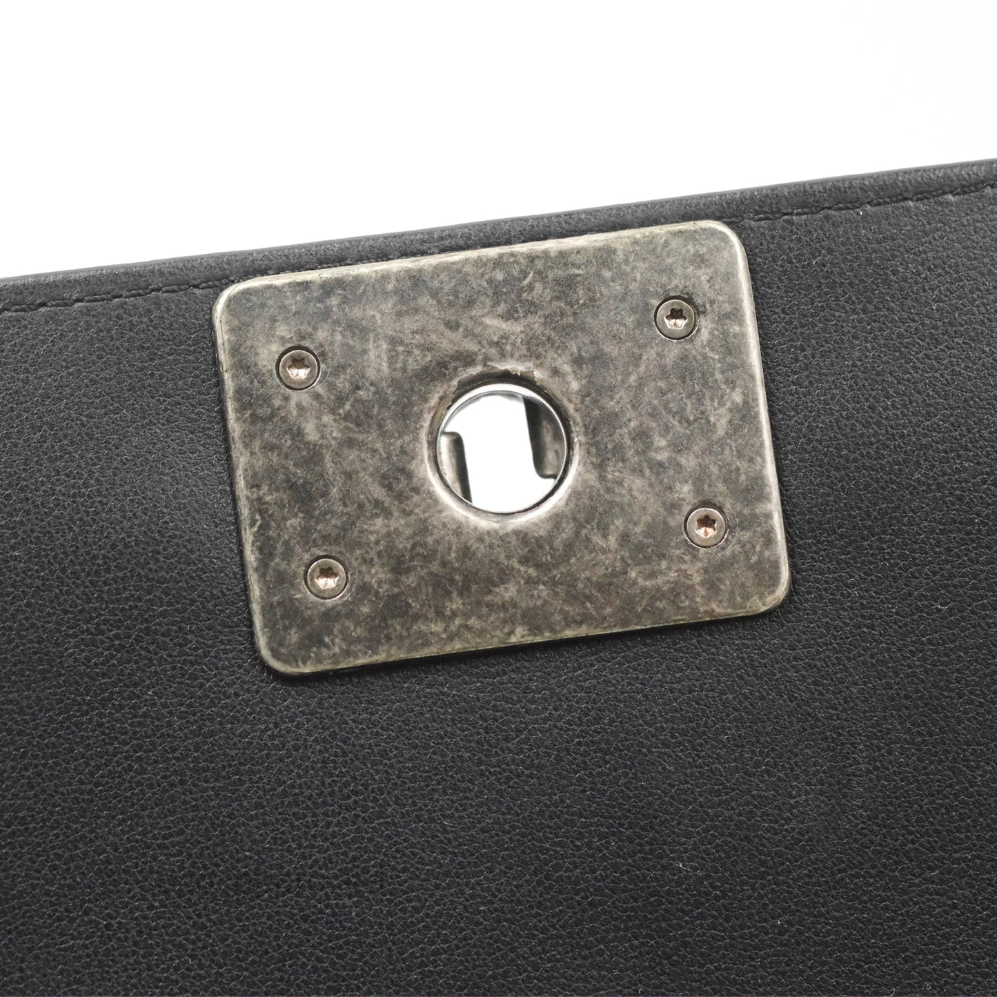 Chanel Small Boy Black Calfskin Ruthenium Hardware