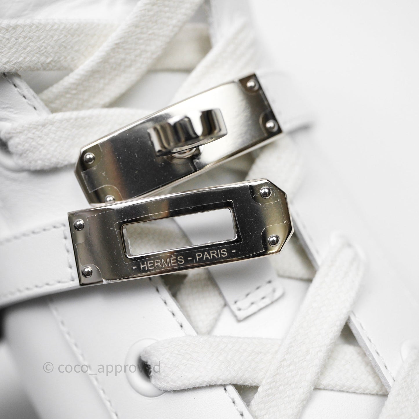 Hermès Daydream High-Top White Sneakers Kelly Buckle Size 40