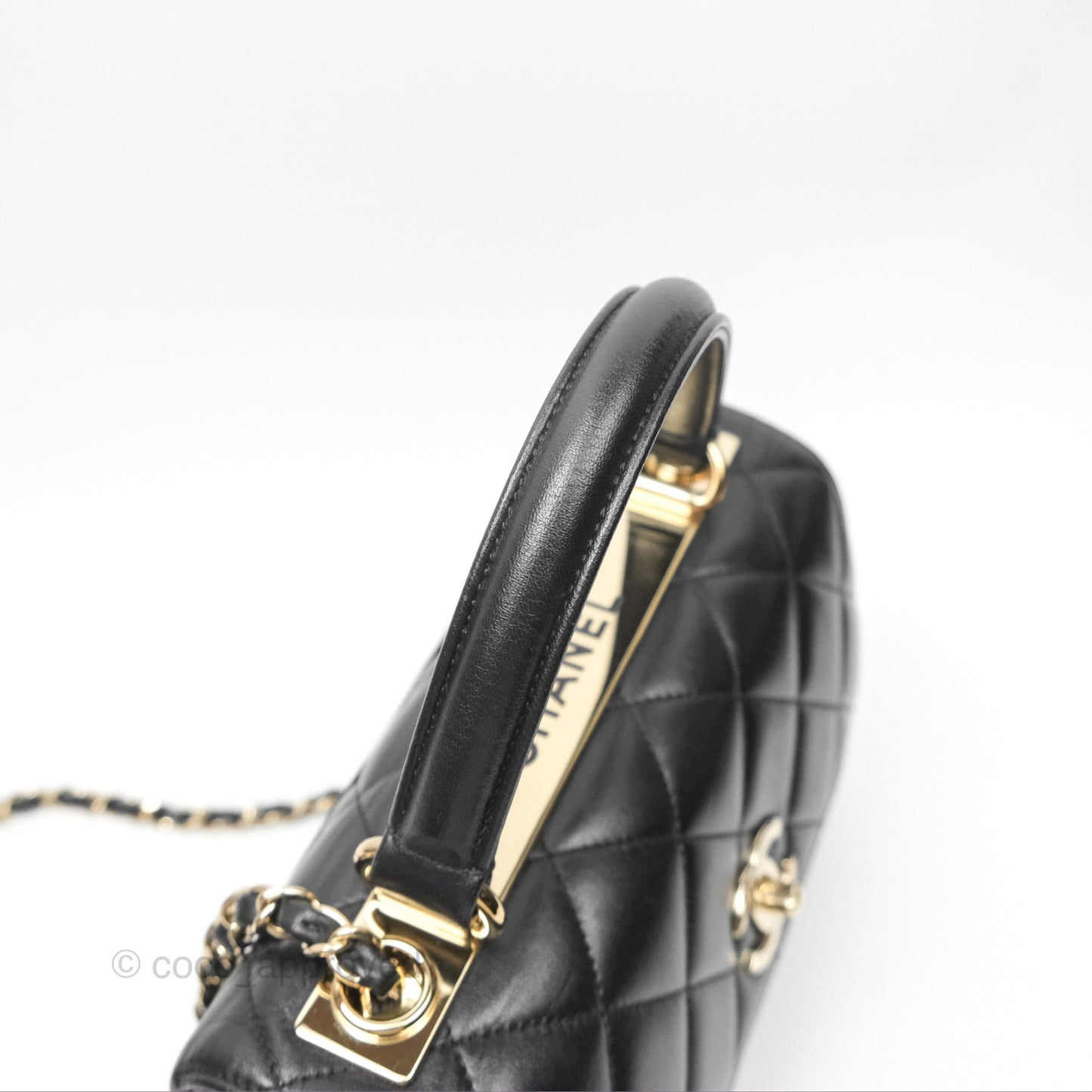 Chanel Small Trendy CC Black Lambskin Gold Hardware