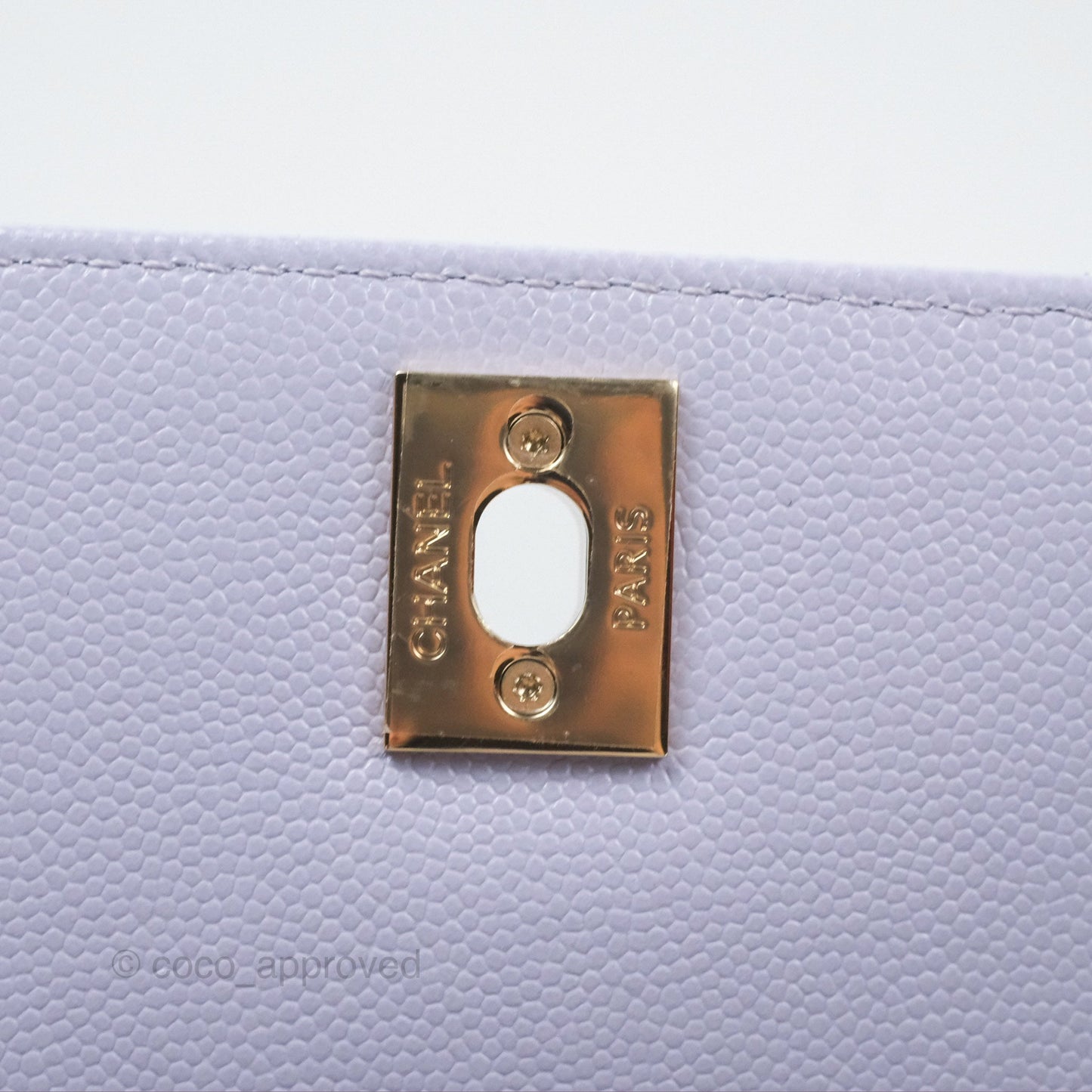 Chanel Small Coco Handle Lilac Caviar Gold Hardware