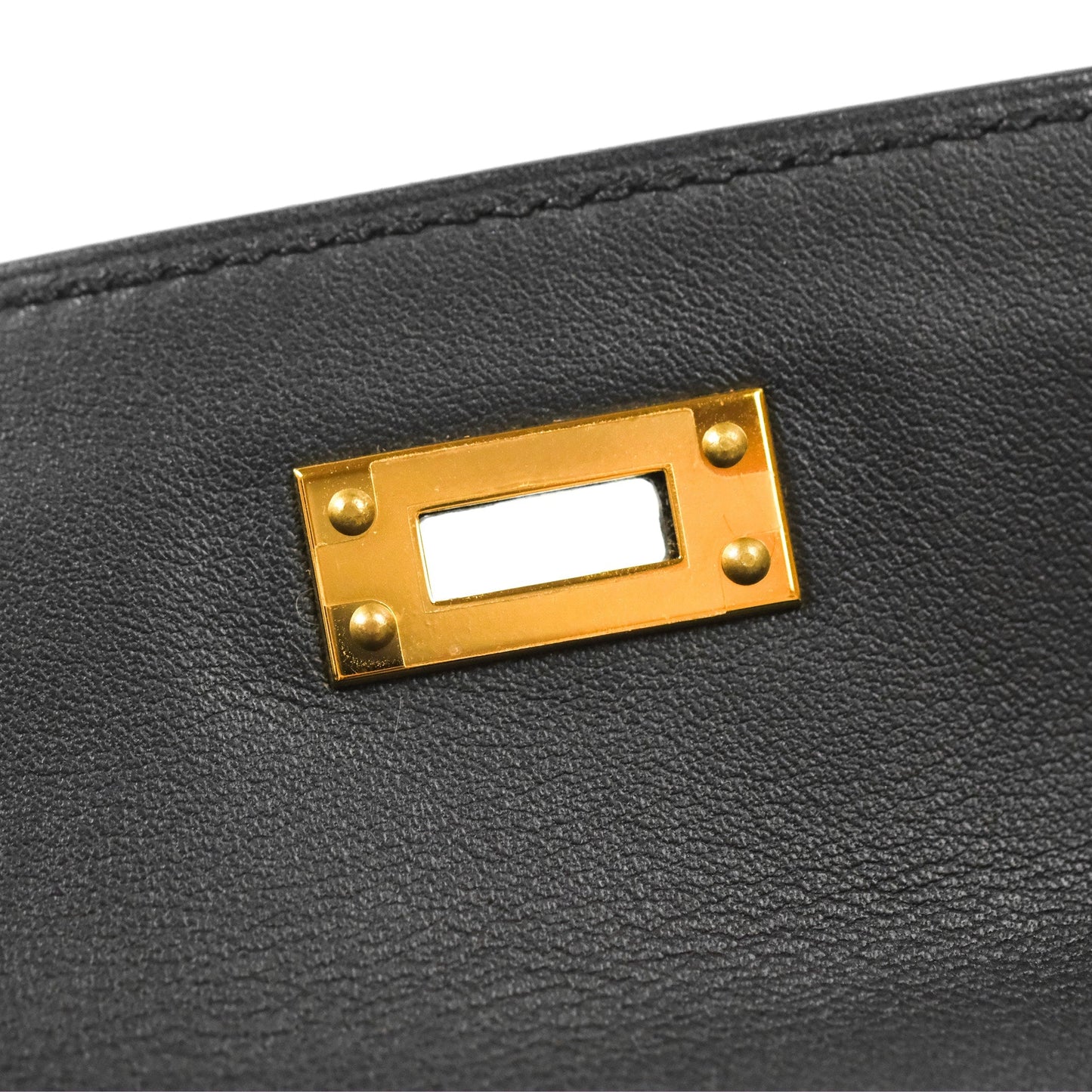 Hermès Retourne Kelly 25 Black Swift Gold Hardware