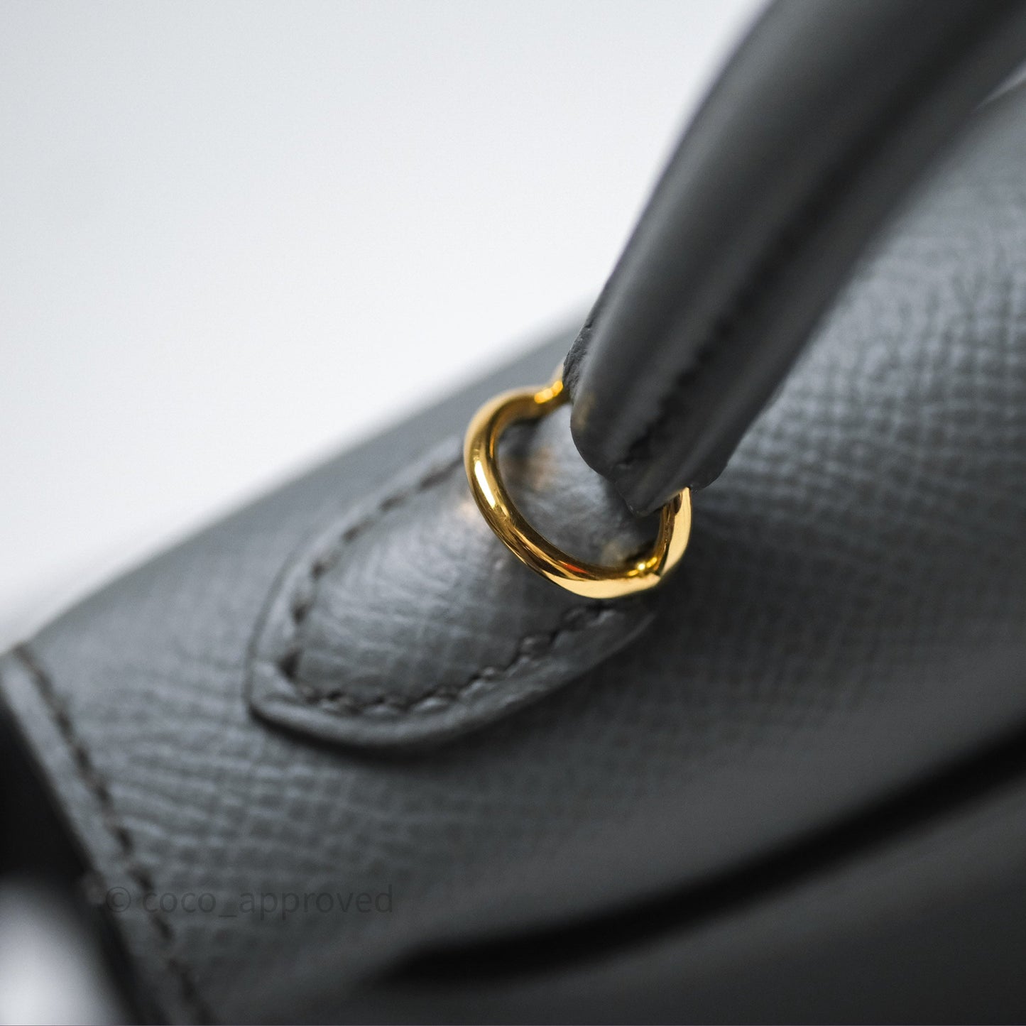 Hermès Mini Kelly II Vert Amande 63 Epsom Gold Hardware