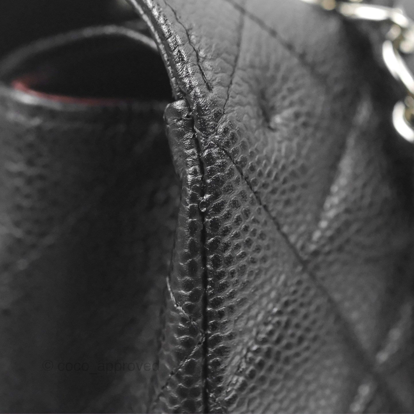 Chanel Classic M/L Medium Flap Quilted Black Caviar Silver Hardware