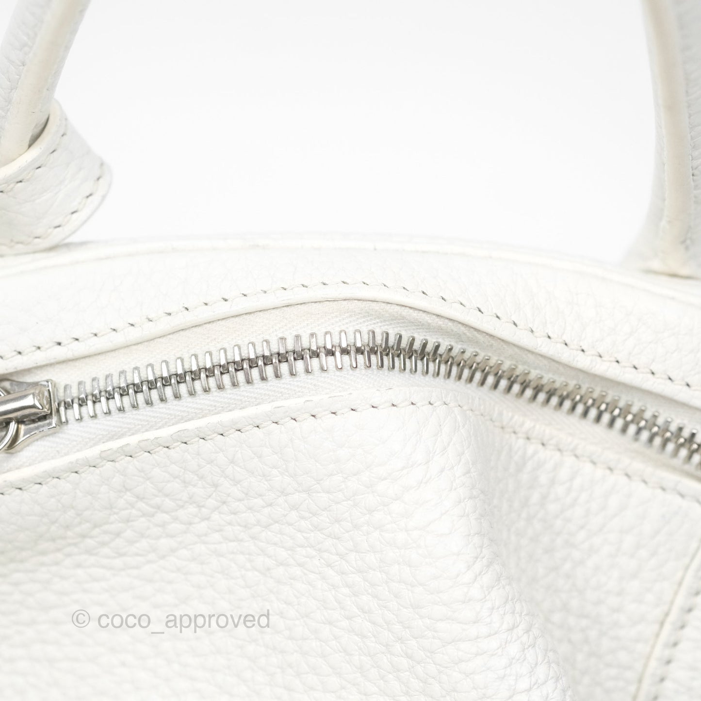 Hermès Lindy 30 White Clemence Palladium Hardware