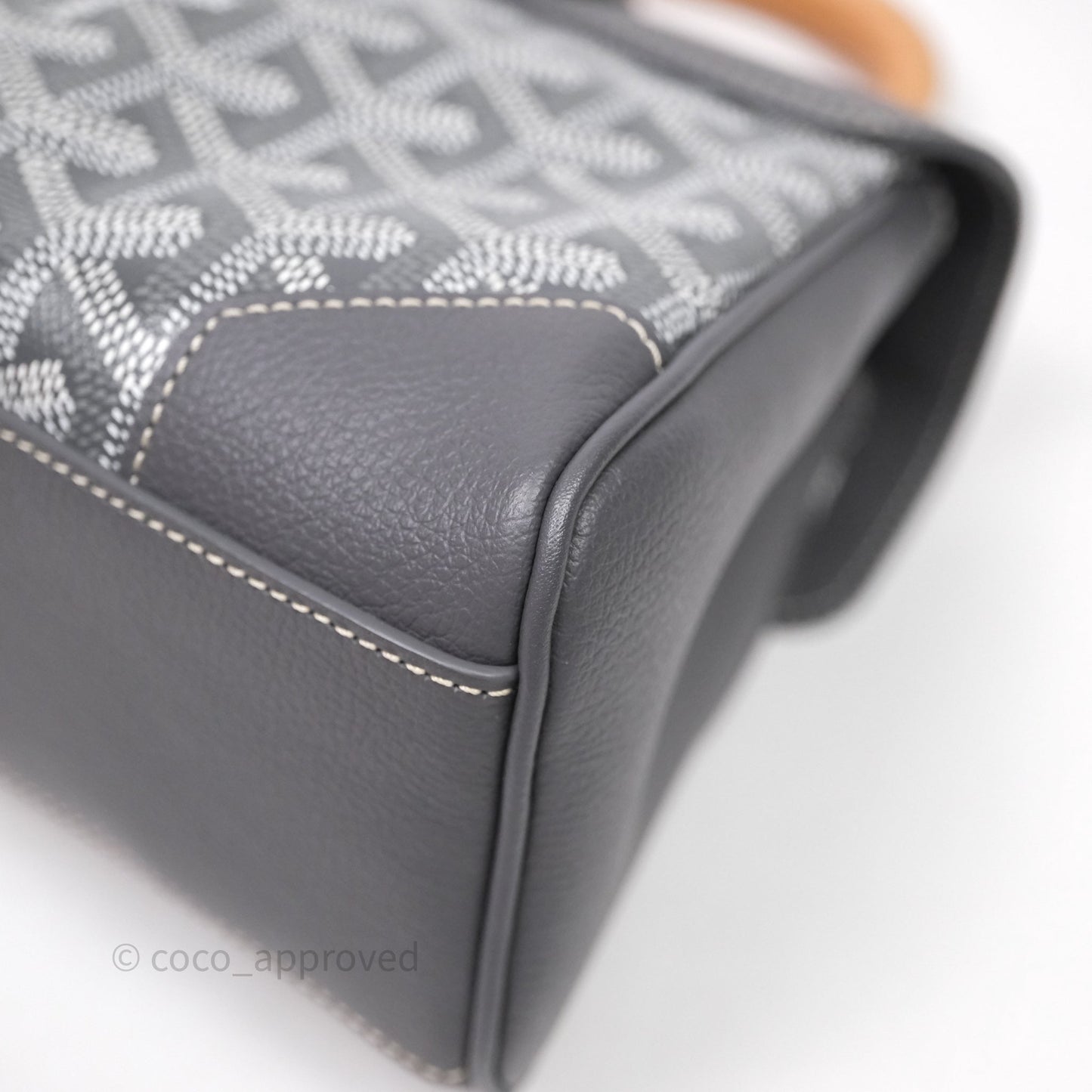 Goyard Saïgon Mini Bag Chevroches Calfskin Grey Silver Hardware