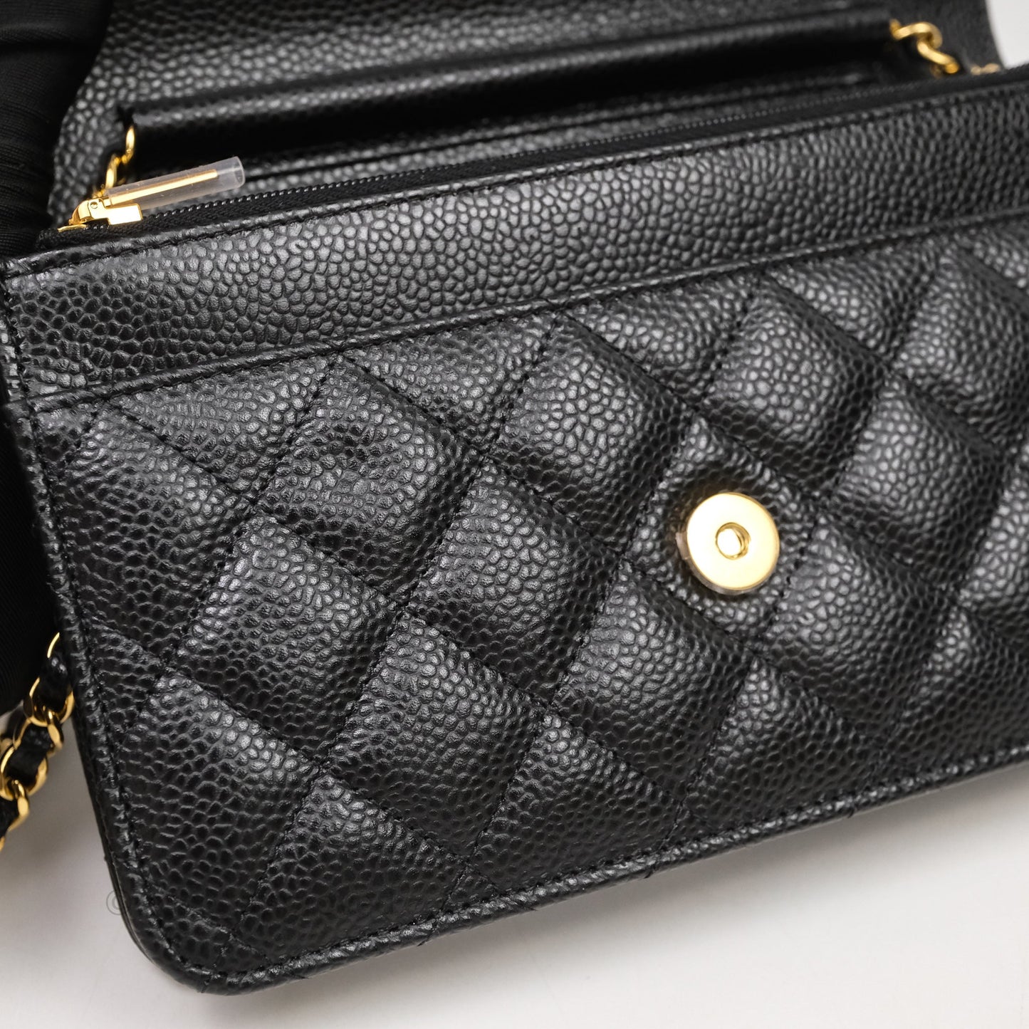 Chanel Quilted WOC Black Caviar Gold Hardware