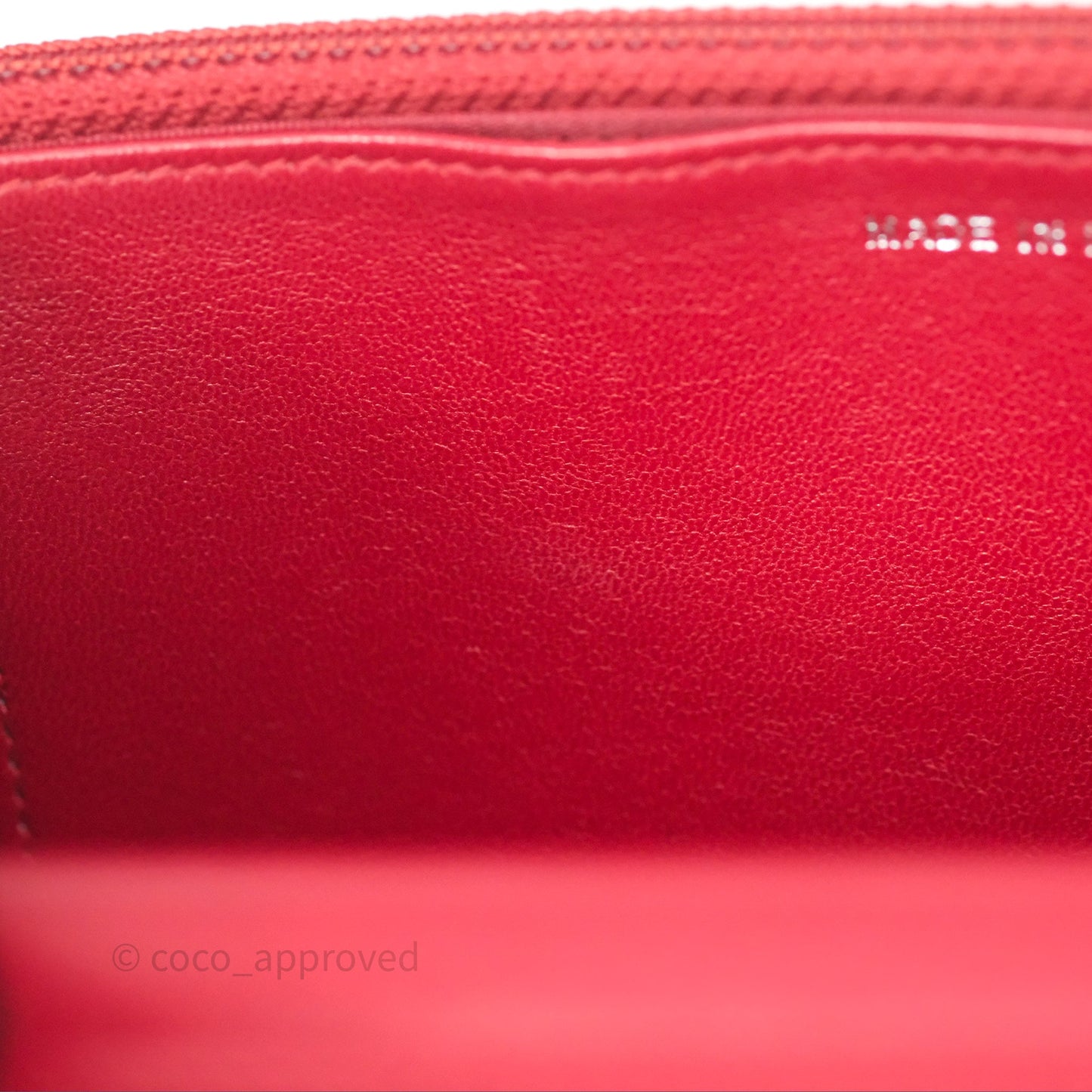 Chanel Boy Wallet on Chain WOC Red Lambskin Ruthenium Hardware