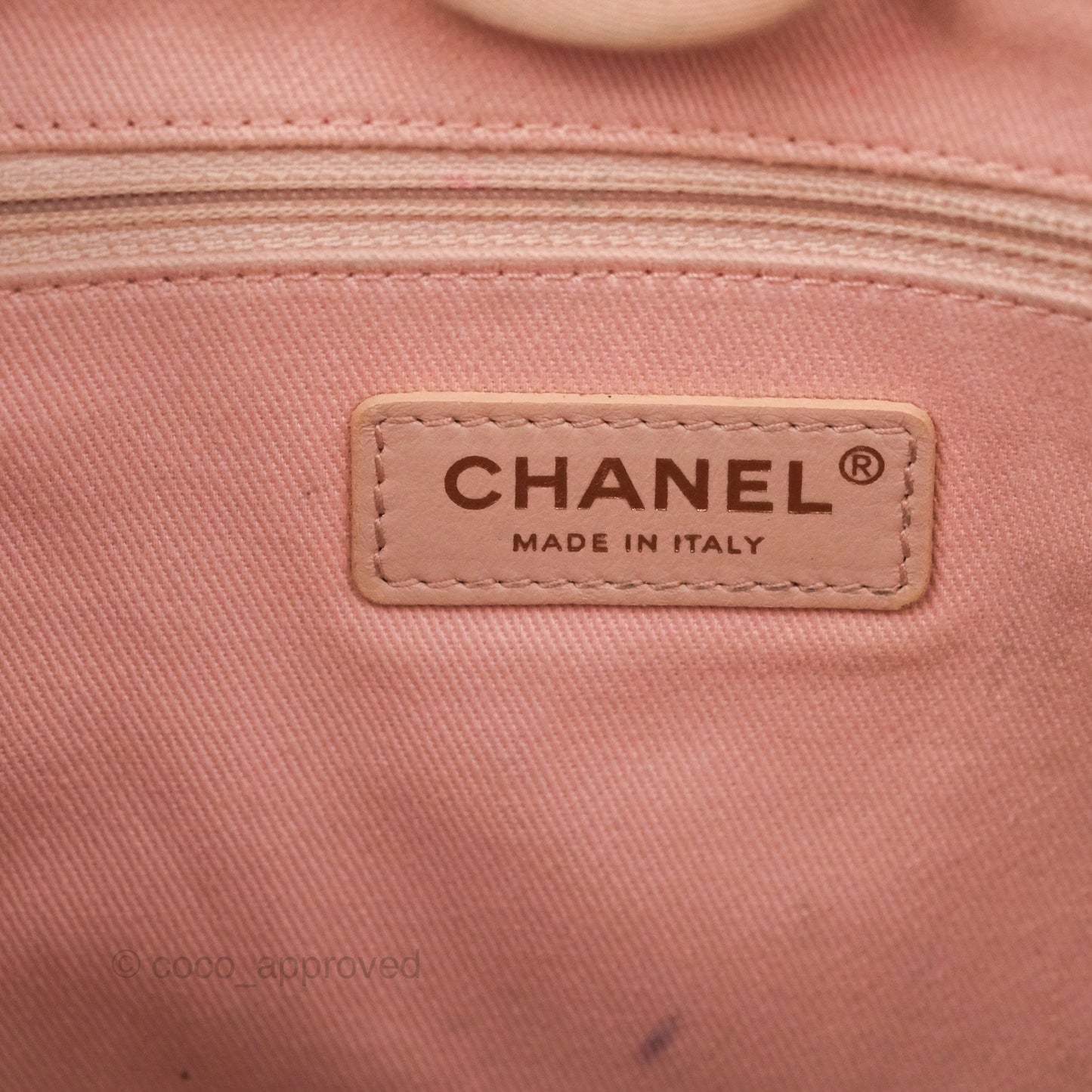 Chanel Small Vertical Deauville Canvas Pink Gold Hardware