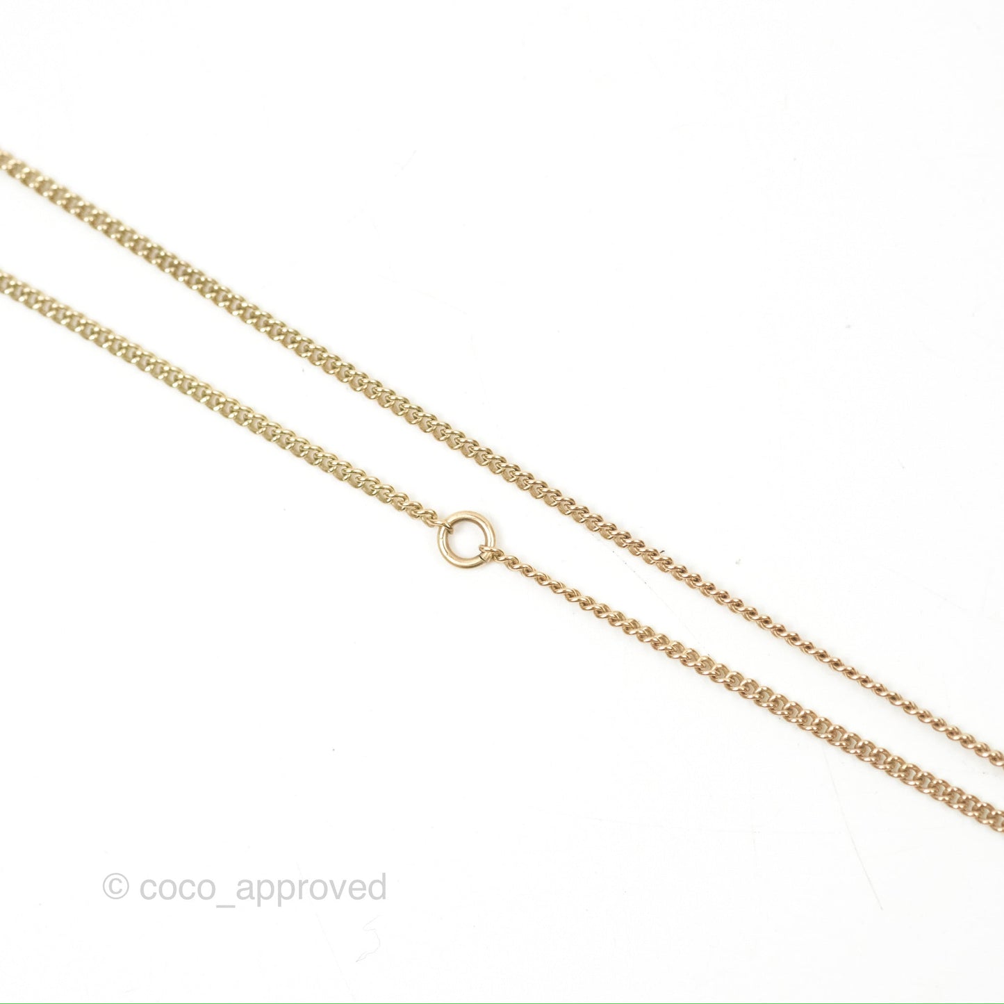 Chanel CC Crystal Pearl Drop Pendant Necklace Gold Tone 12A