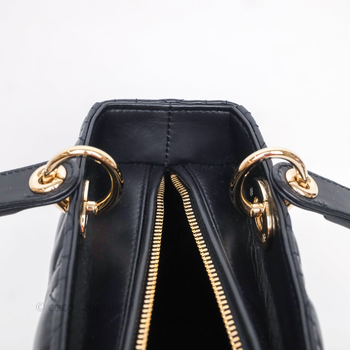 Christian Dior Medium Lady Dior Navy Lambskin Gold Hardware