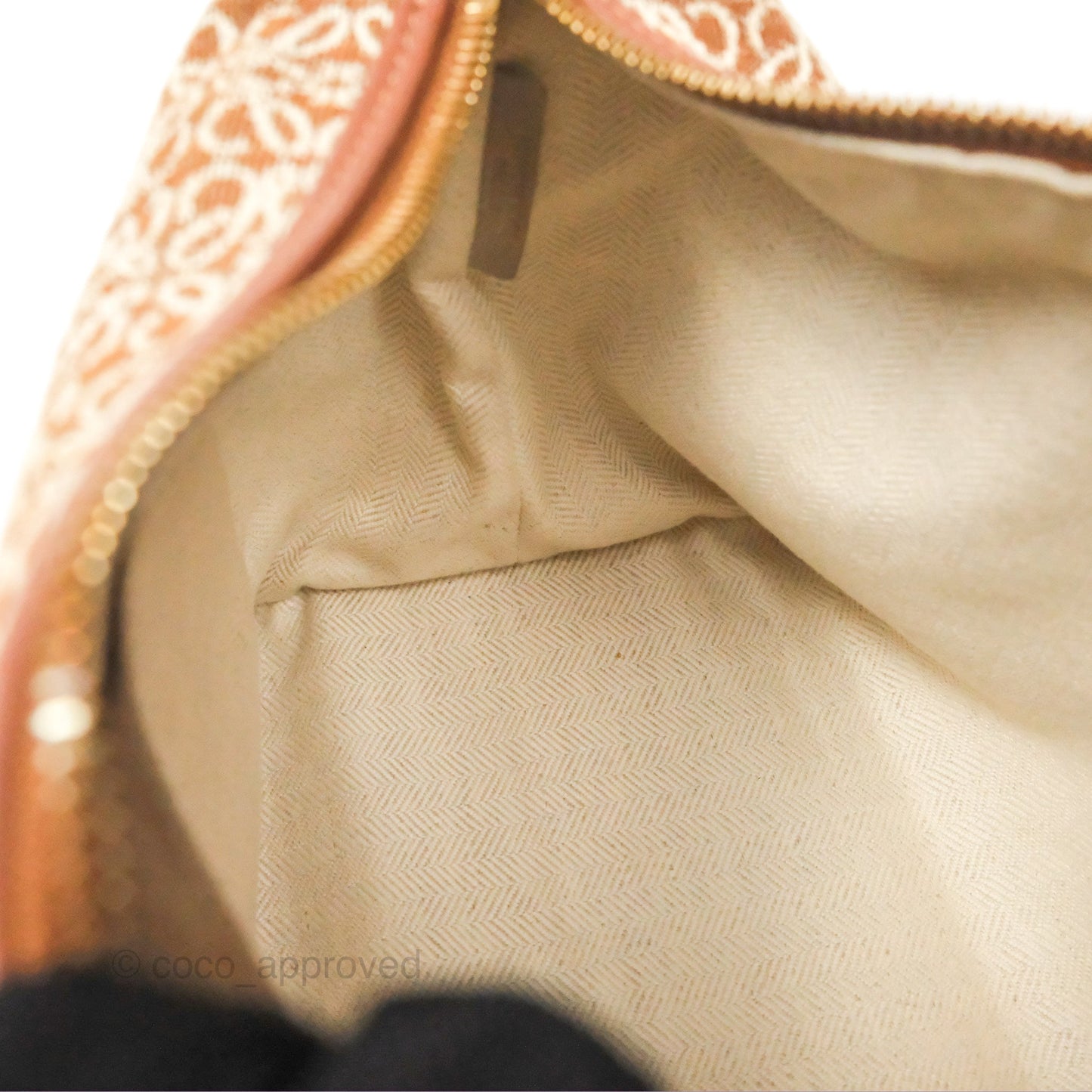 Loewe Small Cubi bag in Anagram Jacquard & Calfskin Tan Pecan