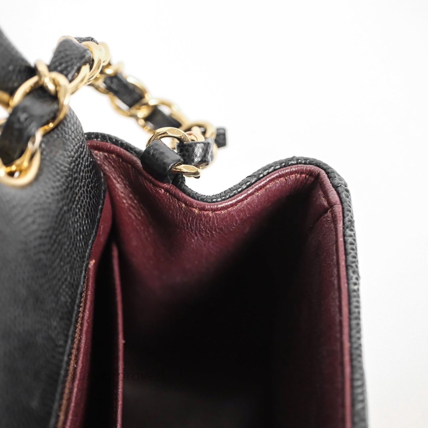 Chanel Mini Square Quilted Black Caviar Gold Hardware