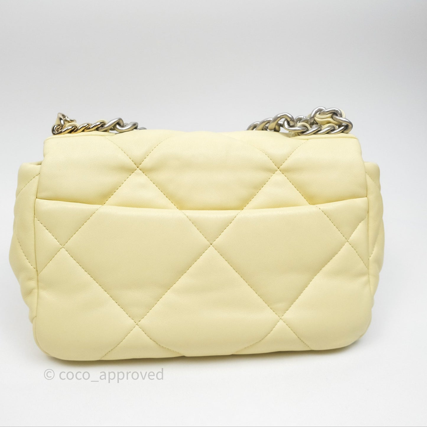 Chanel 19 Small Light Yellow Mixed Hardware